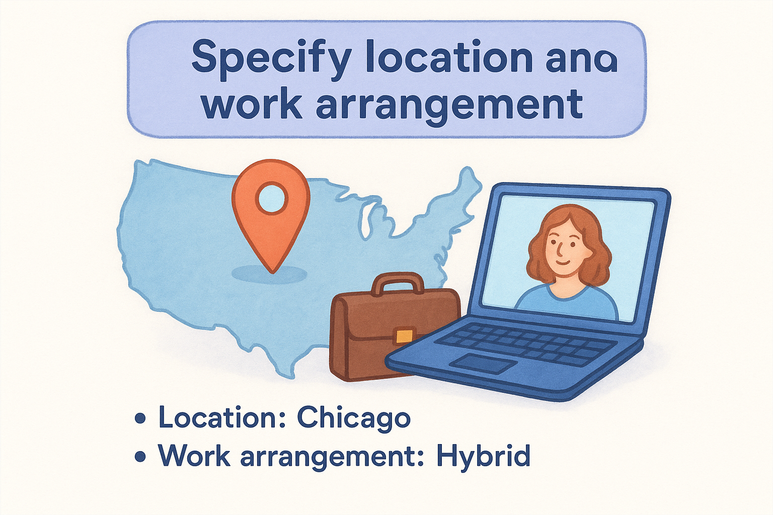 Specify location and work arrangement
