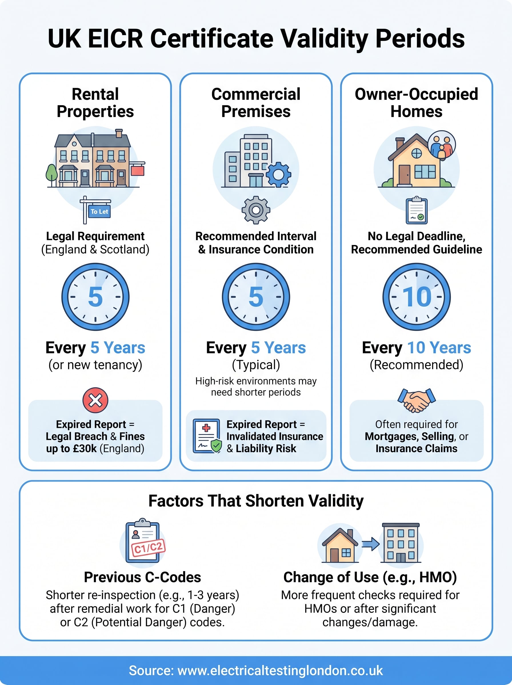 how long does an eicr certificate last infographic