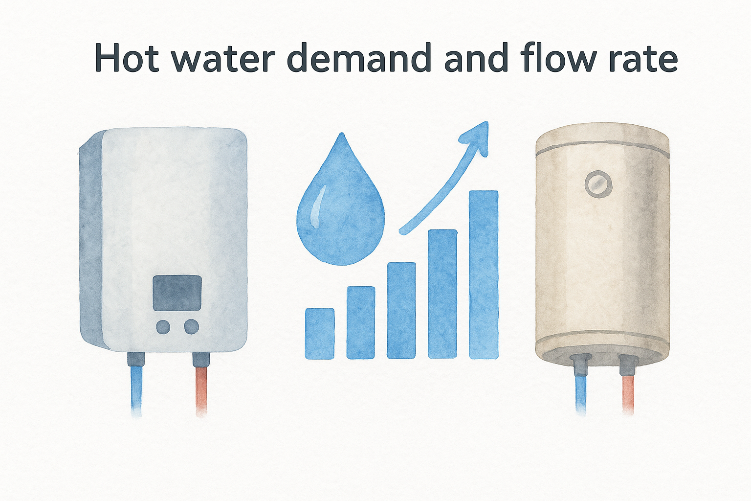 Hot water demand and flow rate
