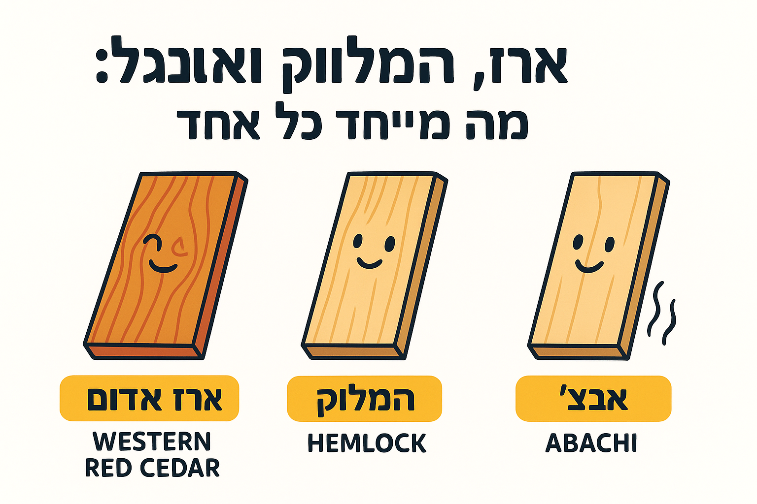 ארז, המלוק ואבצ'י: מה מייחד כל אחד