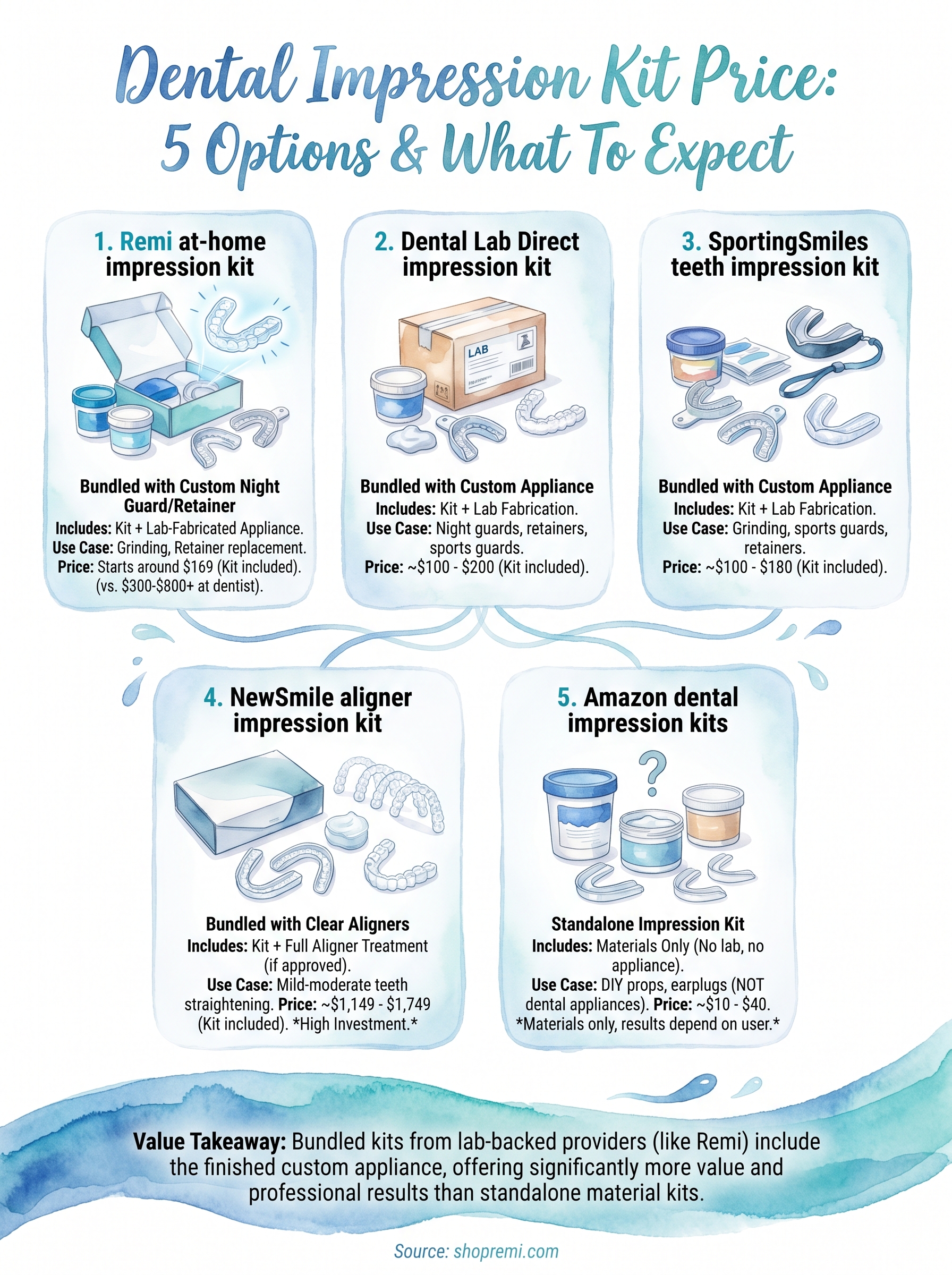 dental impression kit price infographic