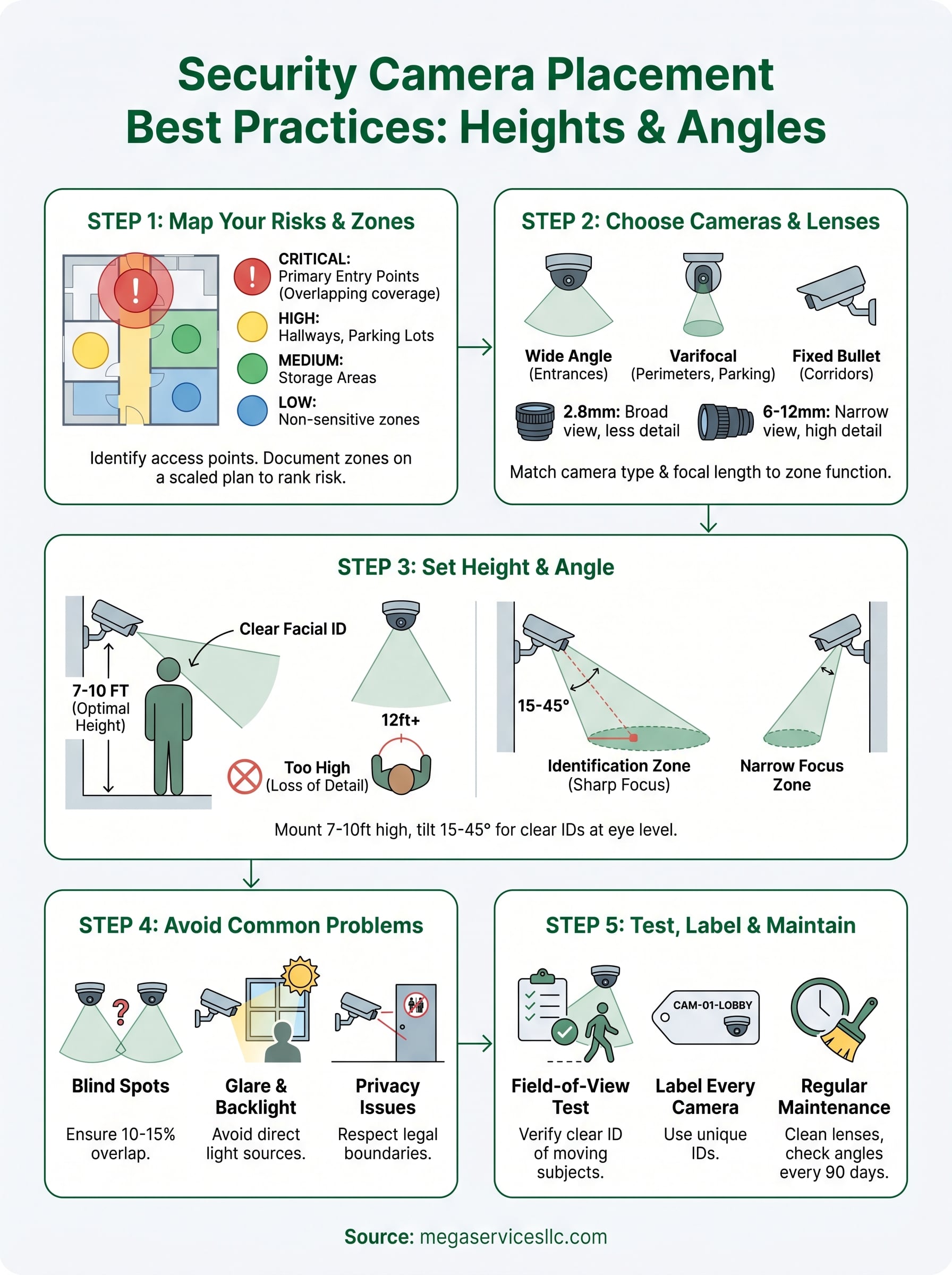security camera placement best practices infographic