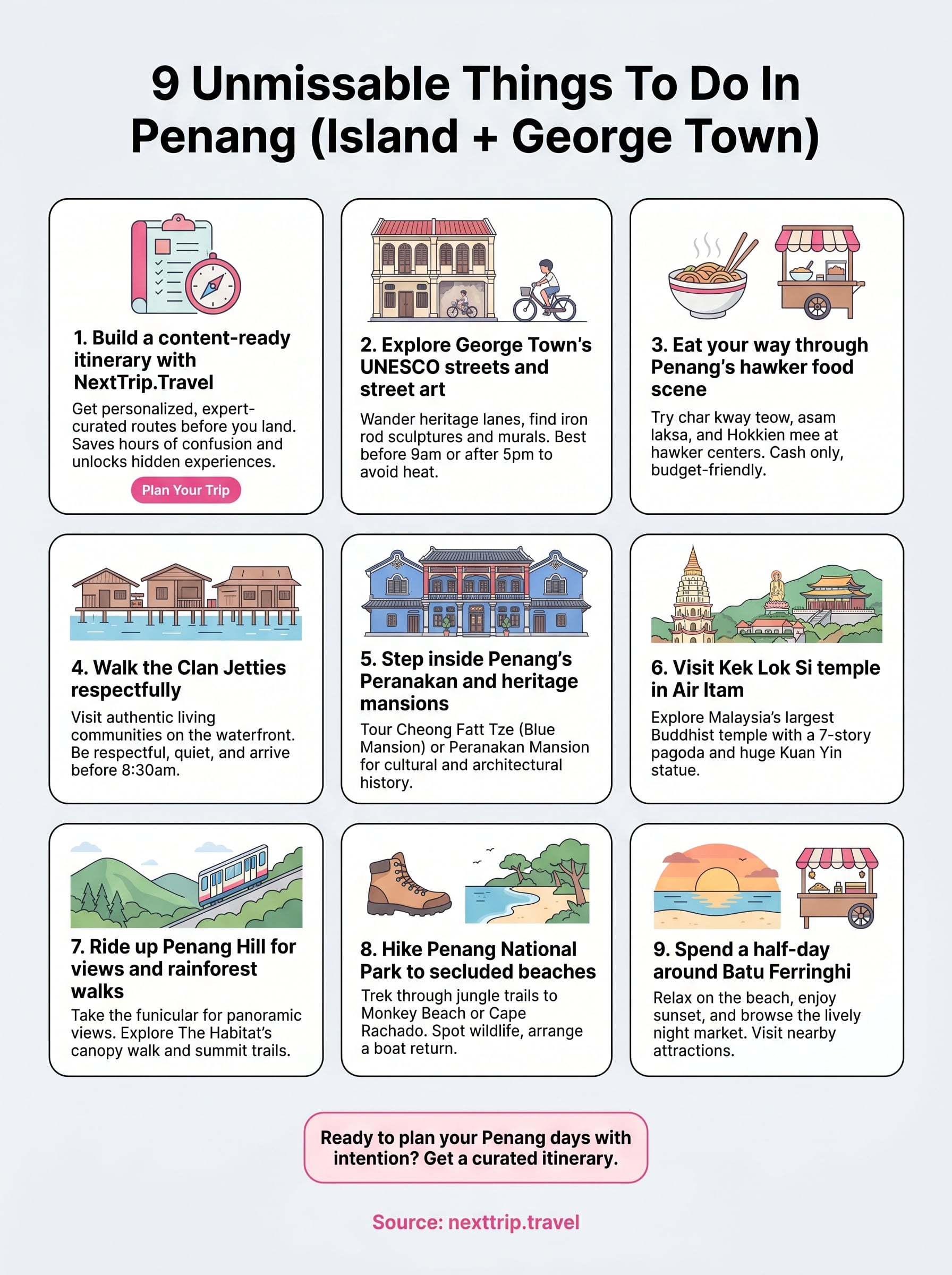 things to do in penang infographic