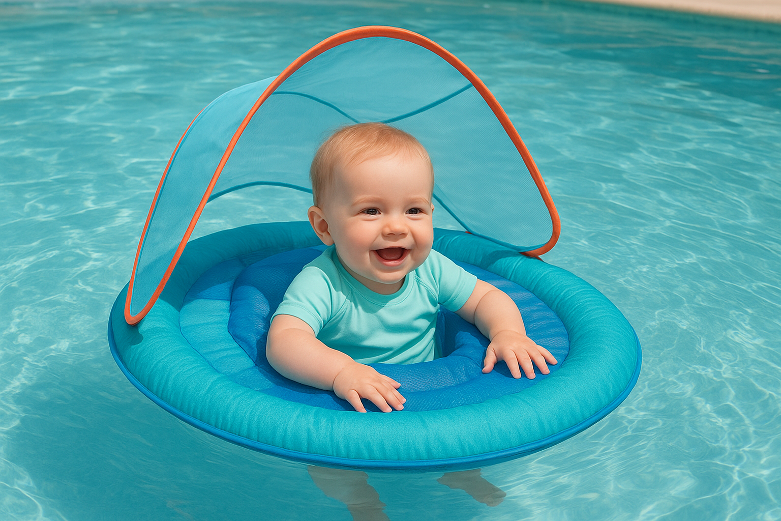 8. SwimWays baby spring float with canopy