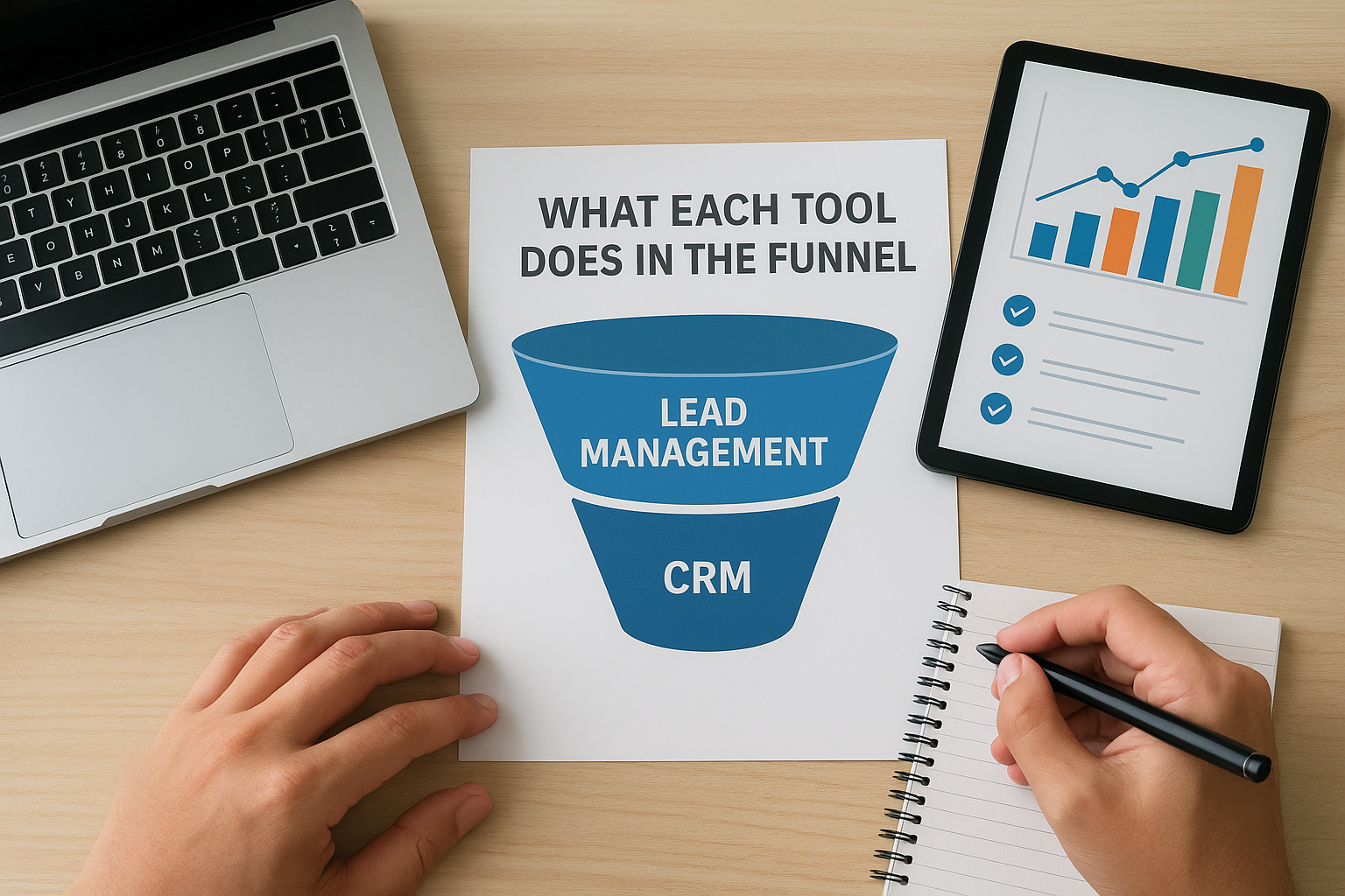 What each tool does in the funnel
