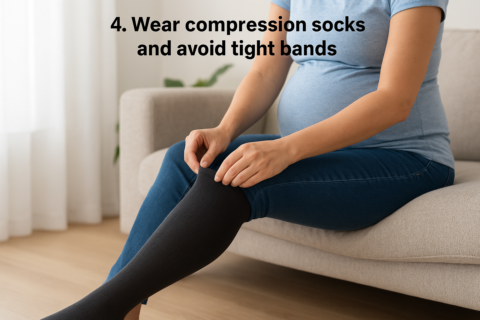 4. Wear compression socks and avoid tight bands