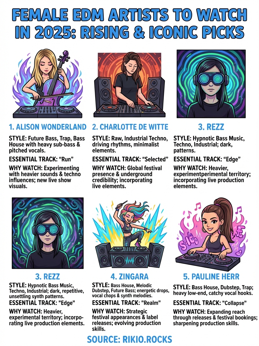 female edm artists infographic