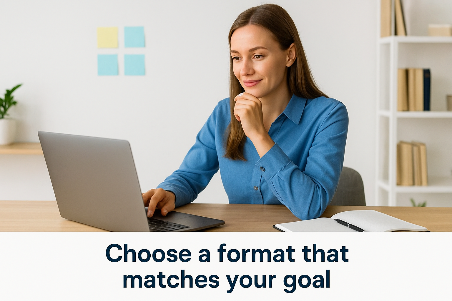 Choose a format that matches your goal