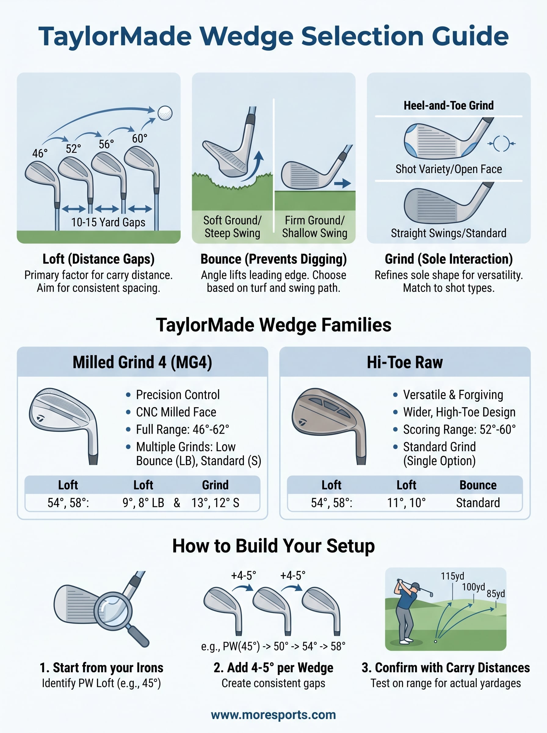 taylormade wedge loft chart infographic