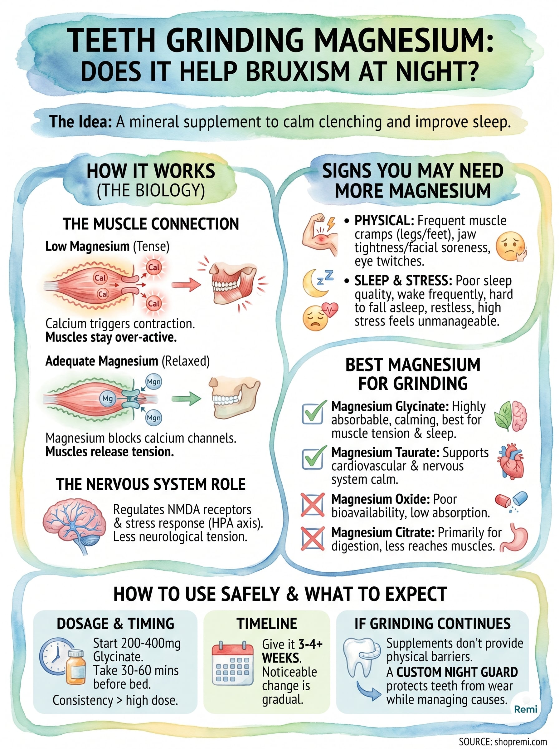 teeth grinding magnesium infographic