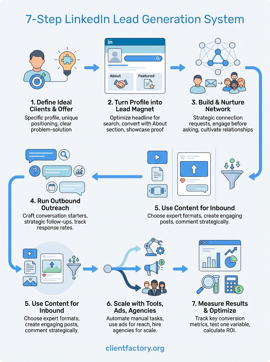 LinkedIn Lead Generation: How to Get Qualified B2B Leads linkedin lead generation infographic