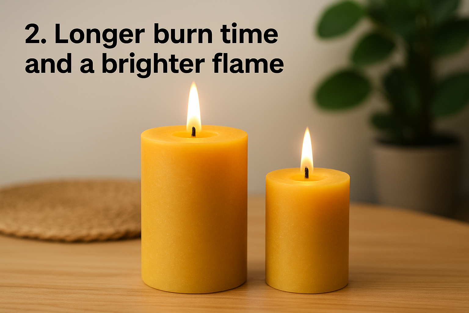 2. Longer burn time and a brighter flame
