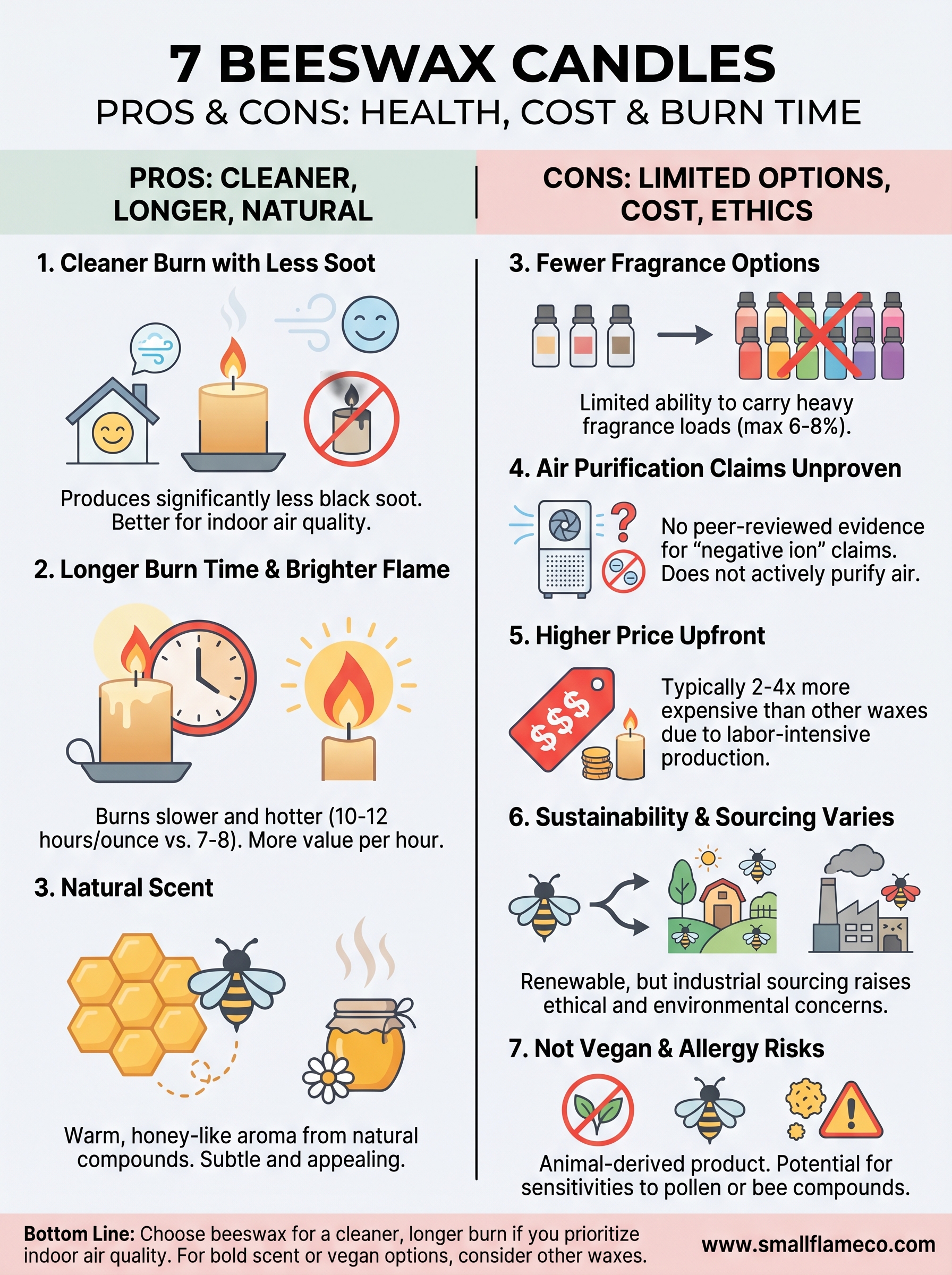 beeswax candles pros and cons infographic