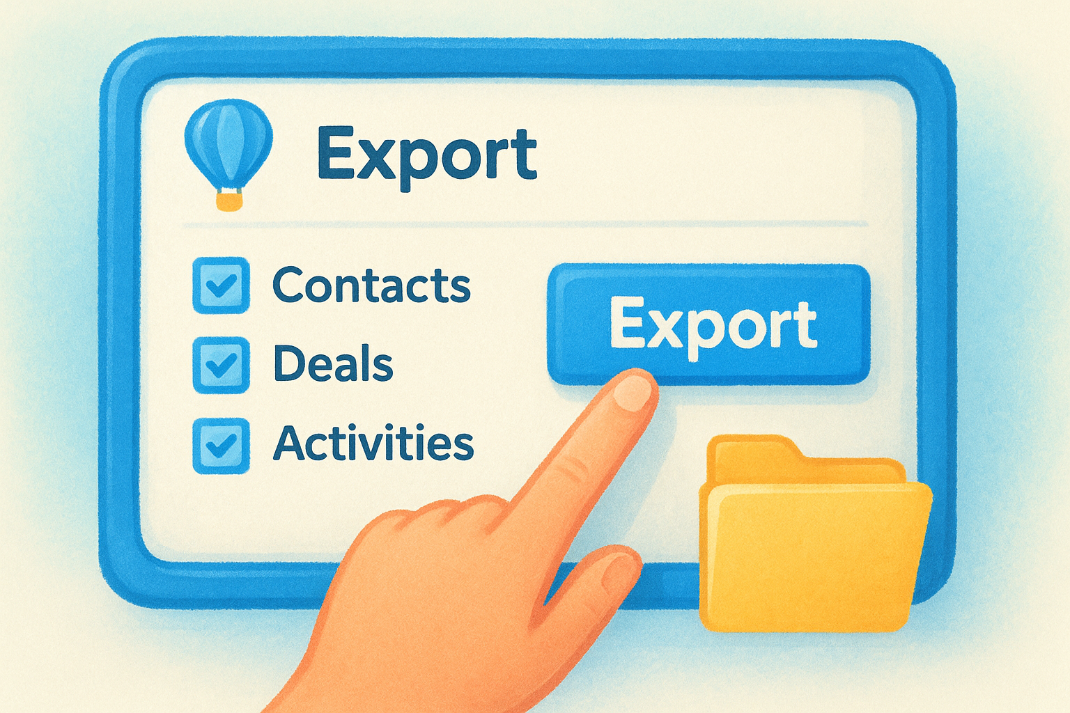 Export your contacts, deals, and activities