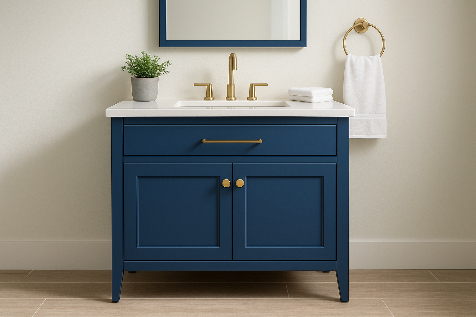 1. Upgrade your vanity with custom cabinetry touches