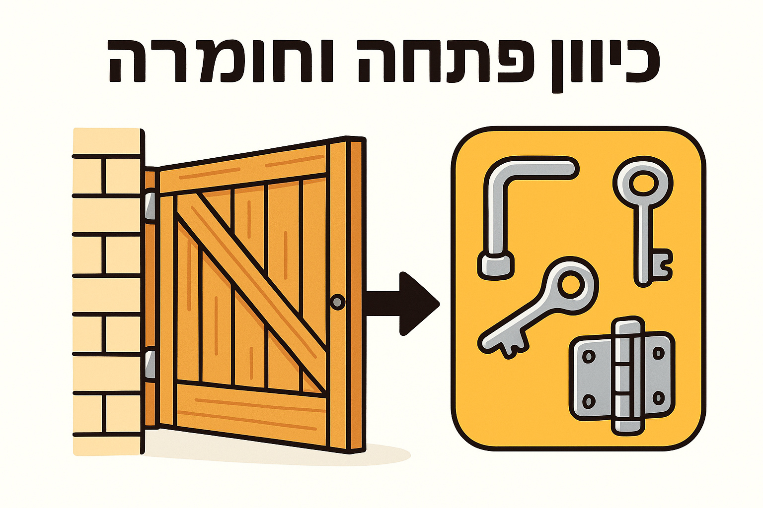 כיוון פתיחה וחומרה