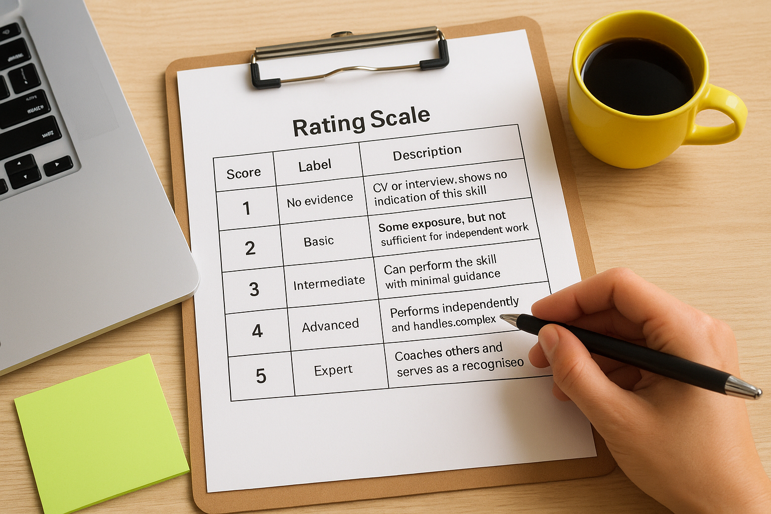 Choose a rating scale that works for your team