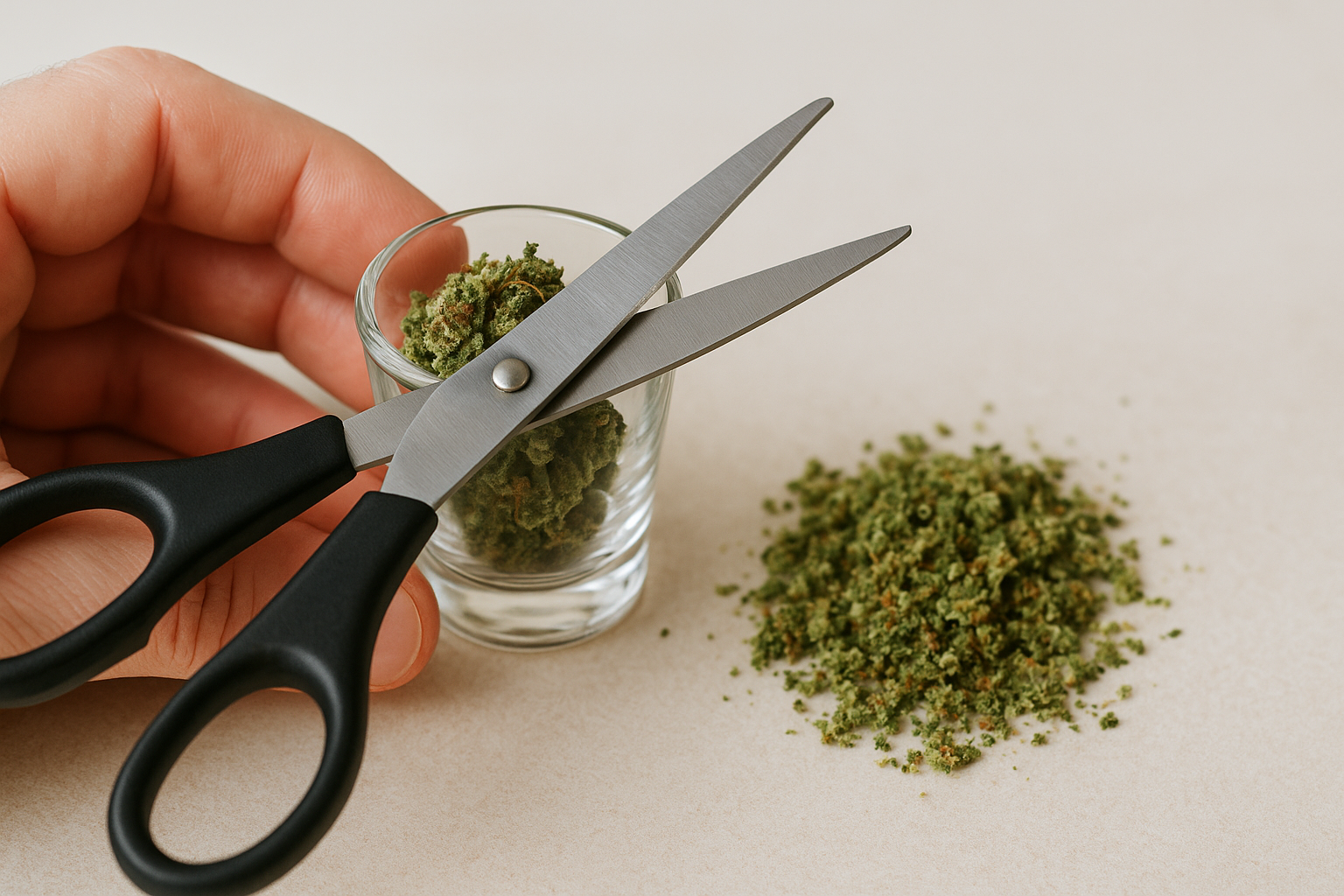 Method 3: Scissors and a shot glass