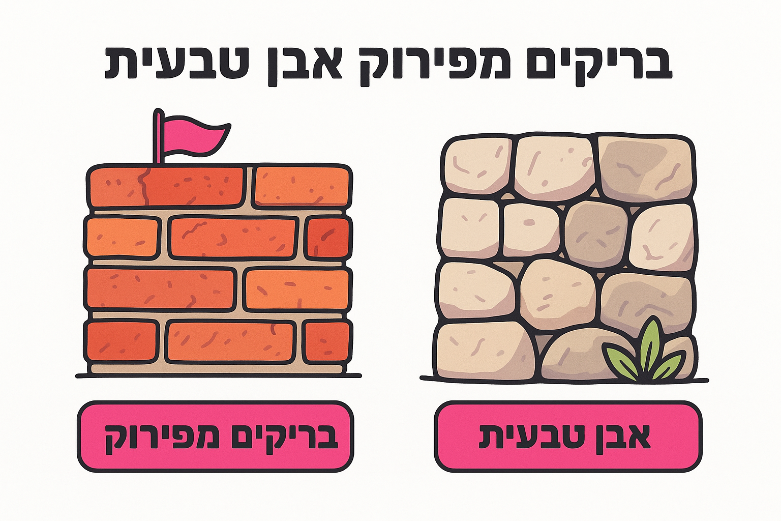 בריקים מפירוק ואבן טבעית