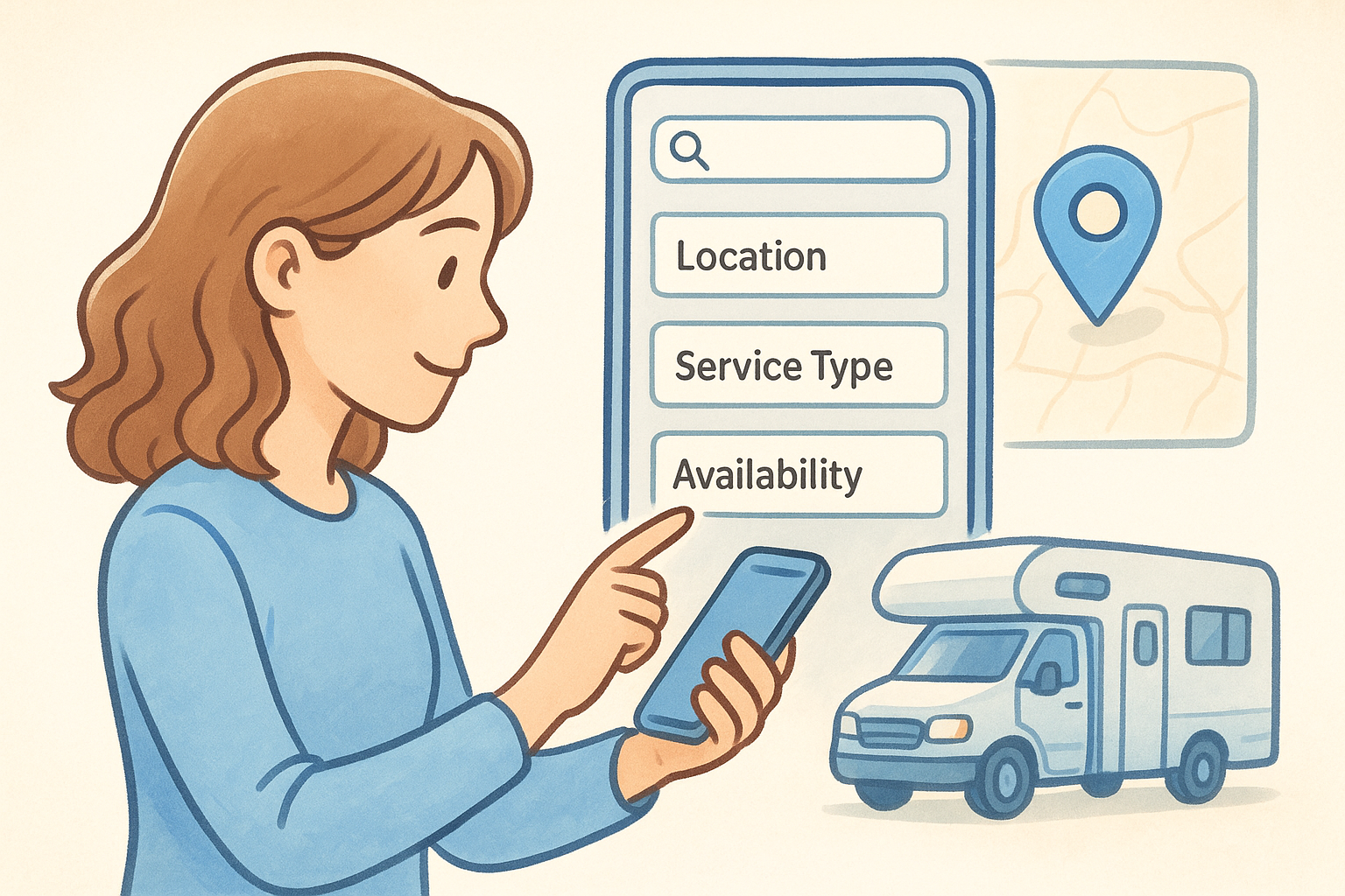 How to filter by location, service type, and availability
