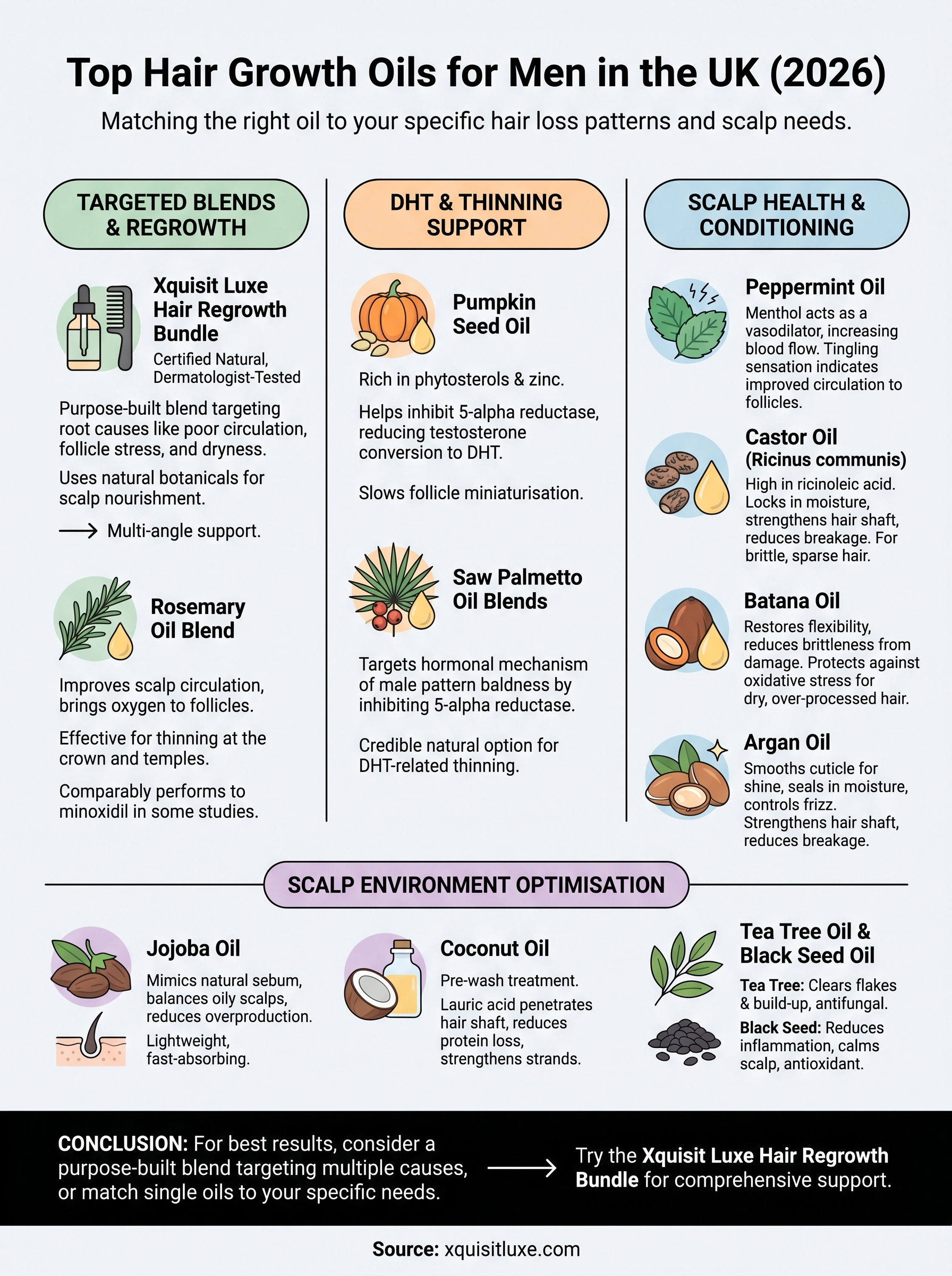 hair growth oil for men infographic