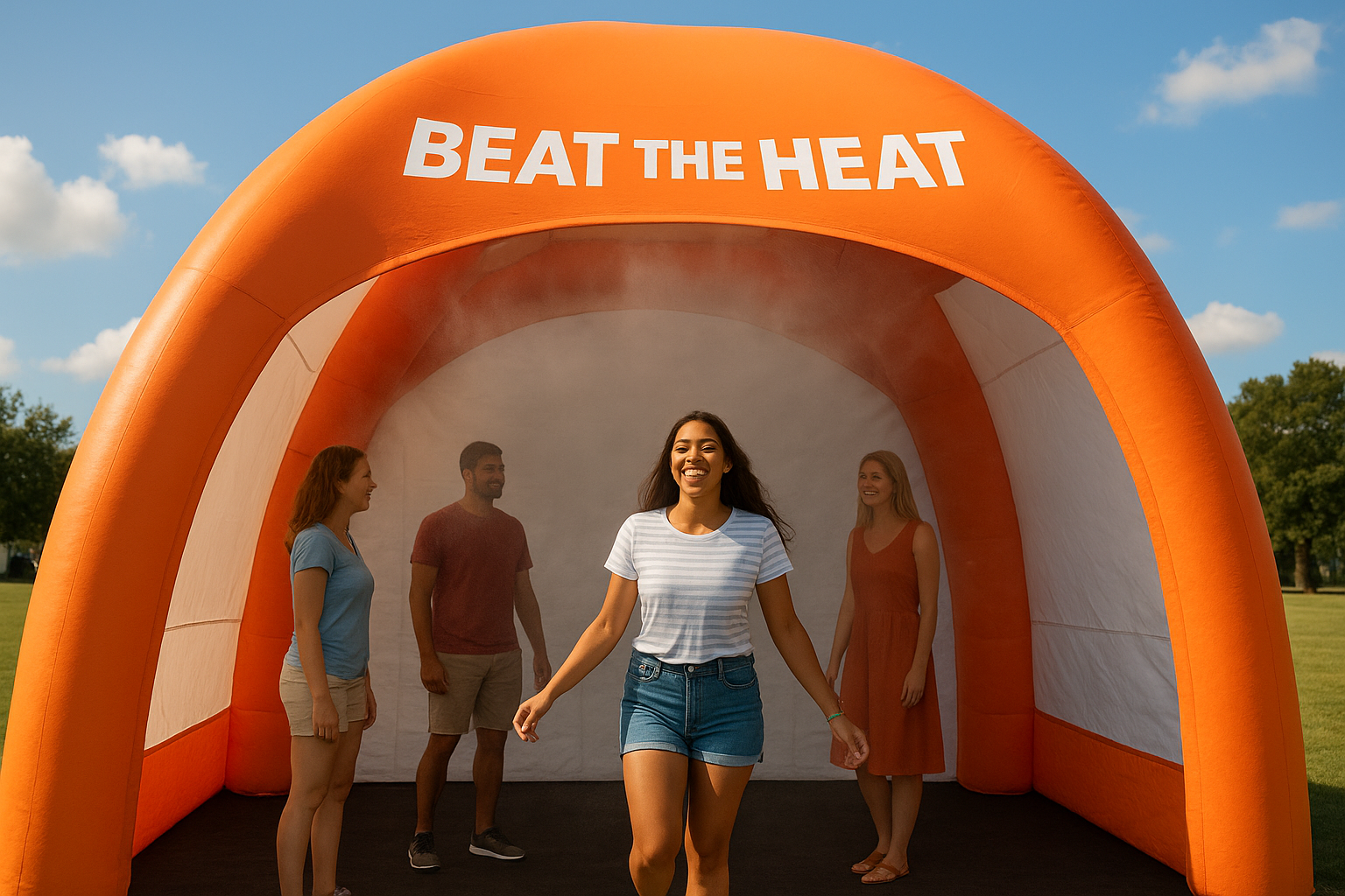 1. Custom inflatable misting tents