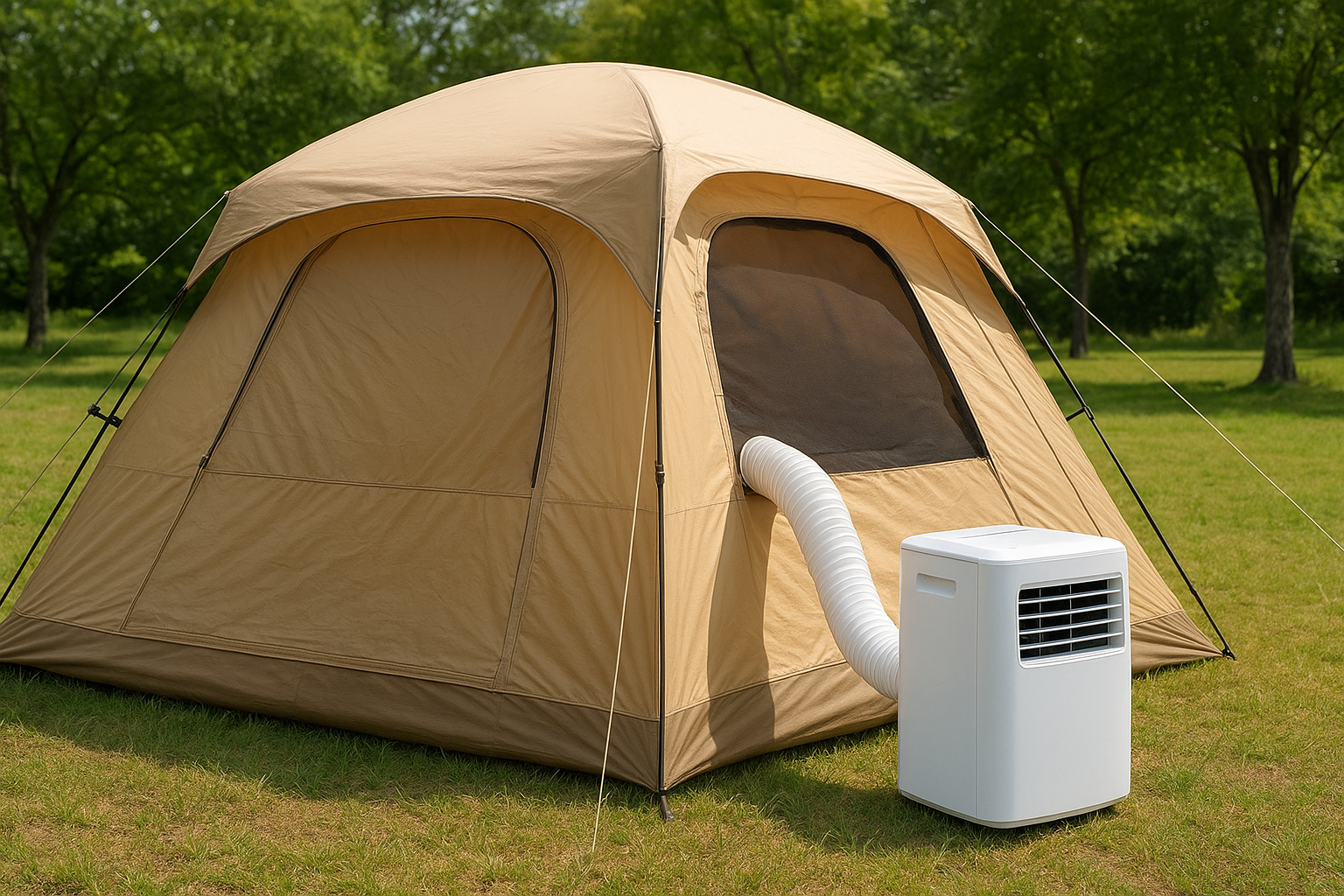 4. Air-conditioned tent zone with portable AC
