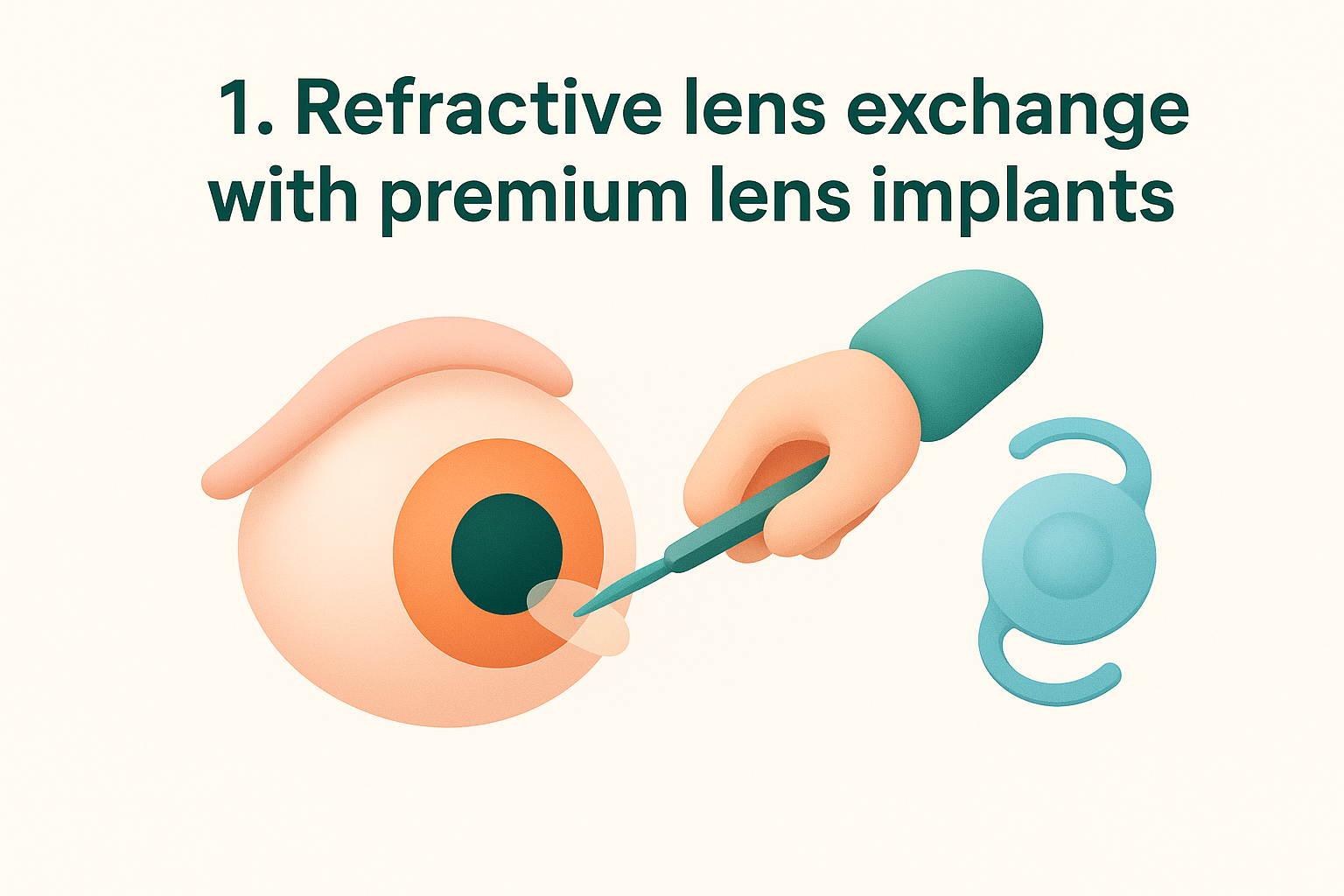 1. Refractive lens exchange with premium lens implants