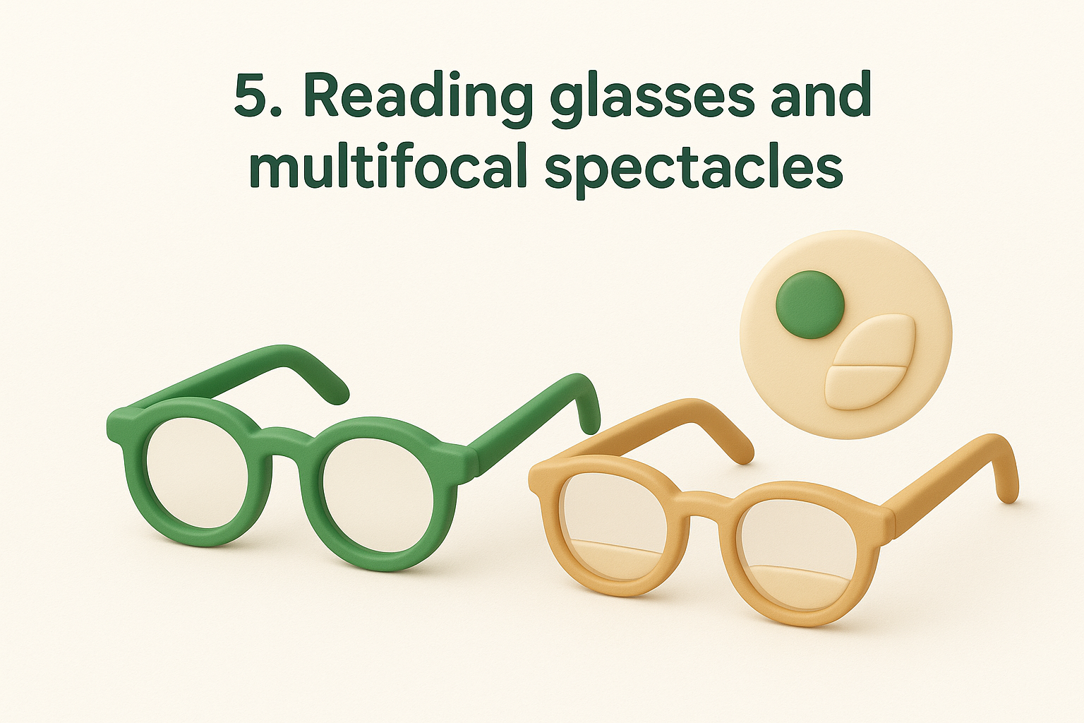 5. Reading glasses and multifocal spectacles