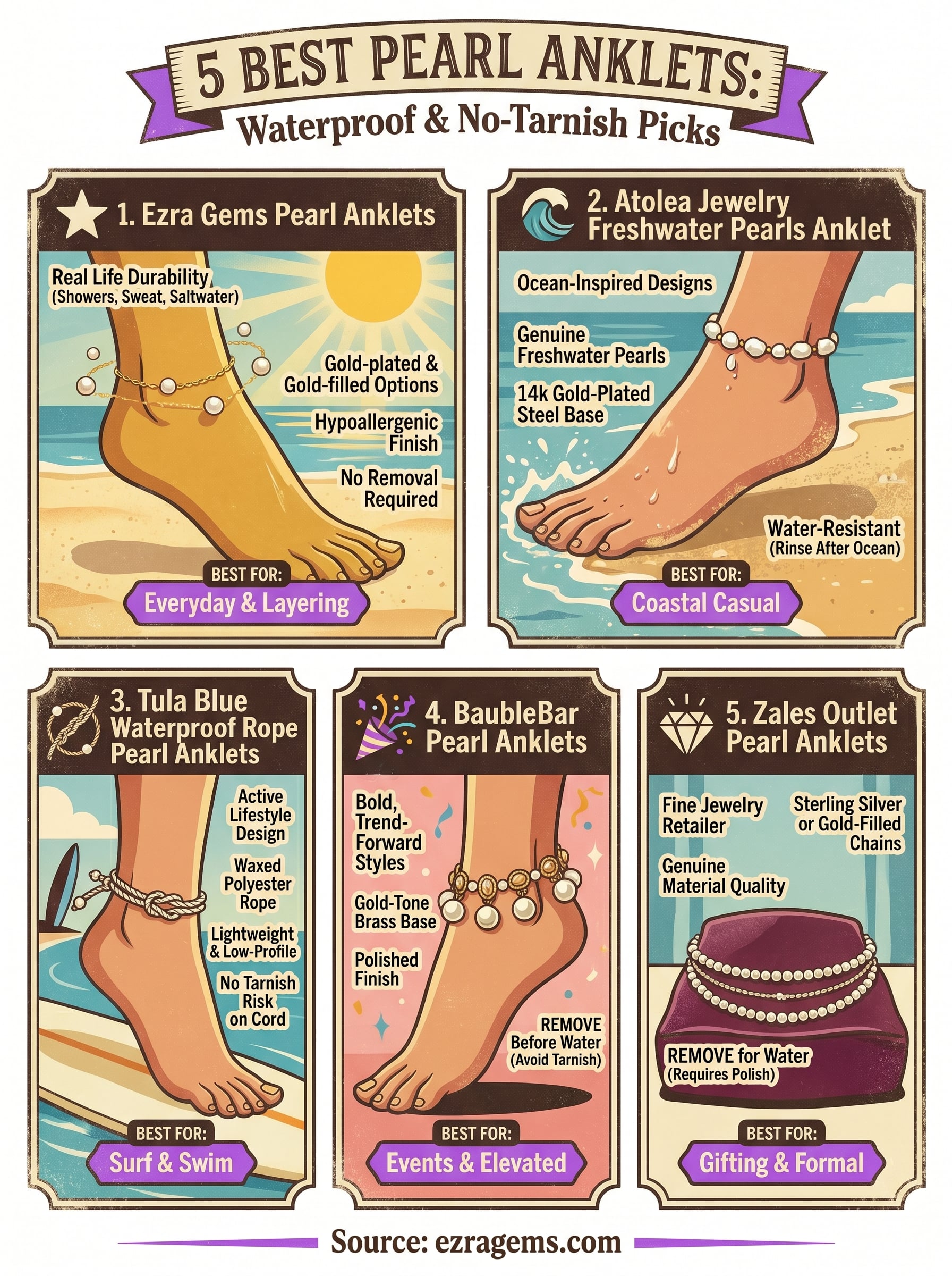 pearl anklet for women infographic