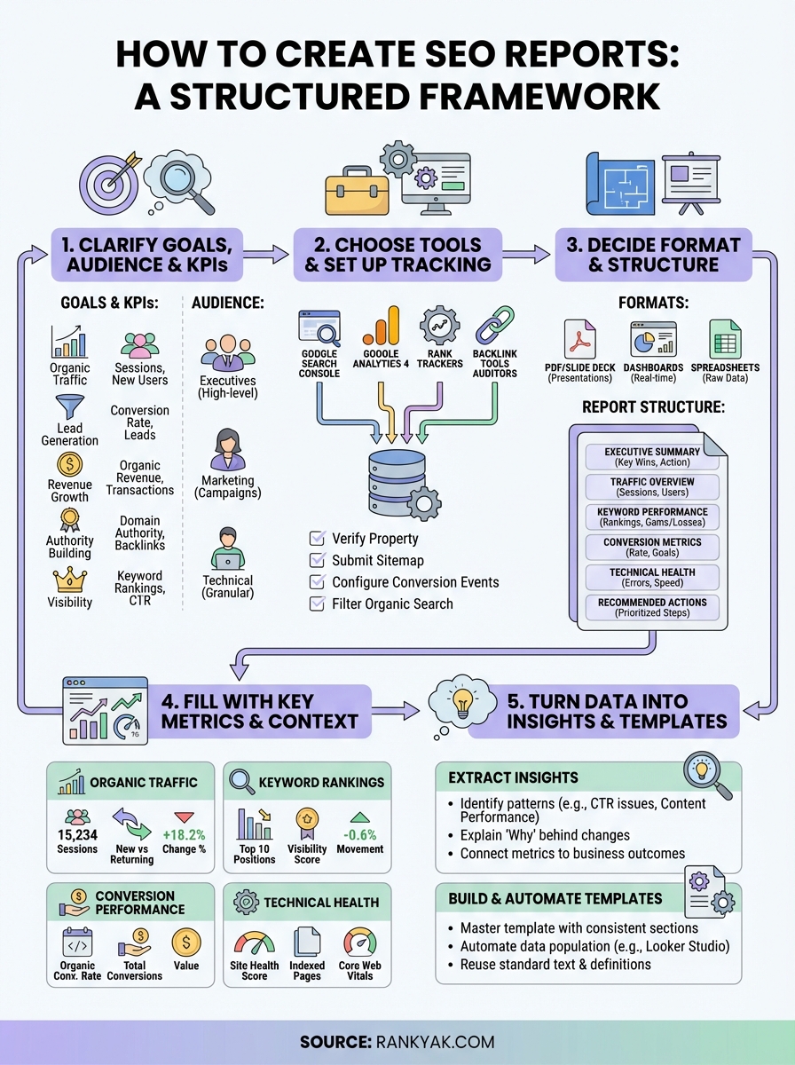 how to create seo reports infographic