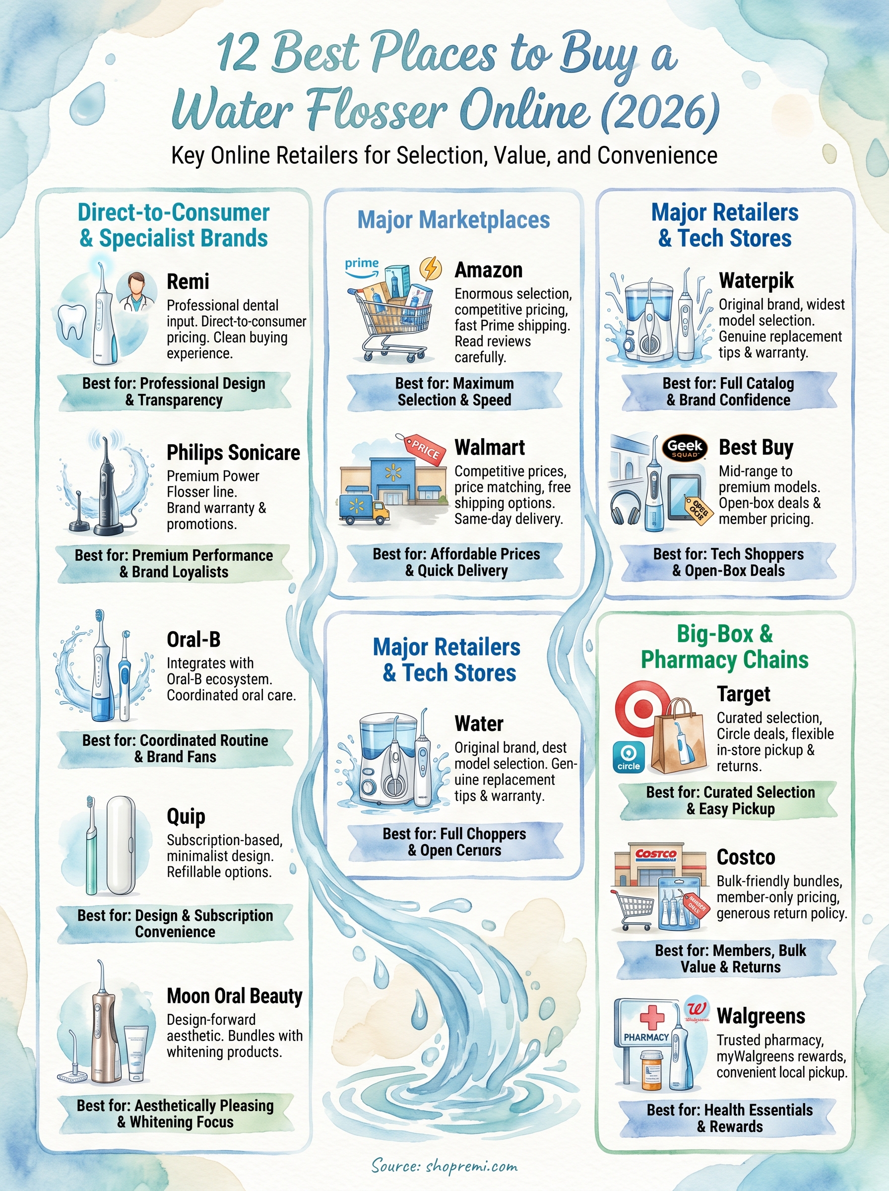 water flosser online infographic
