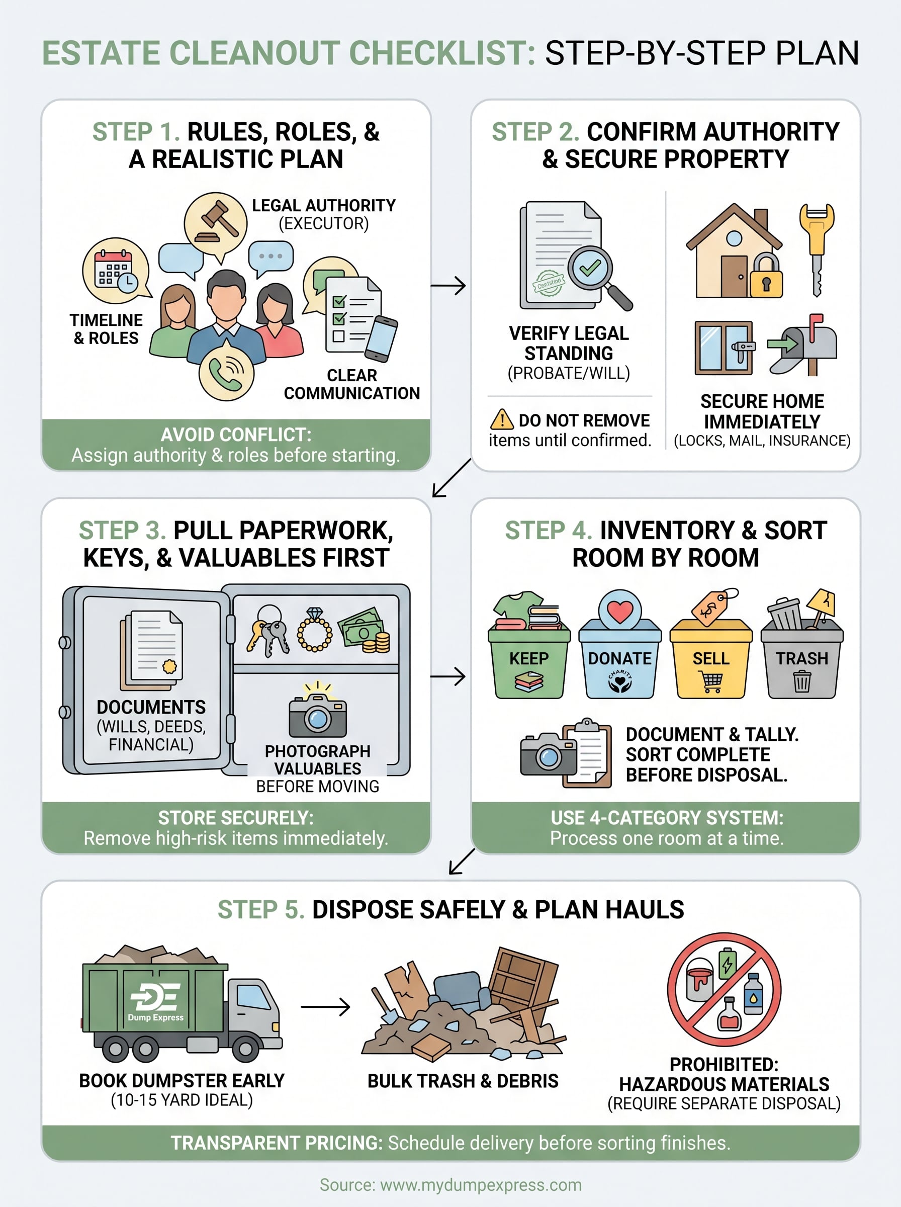 estate cleanout checklist infographic
