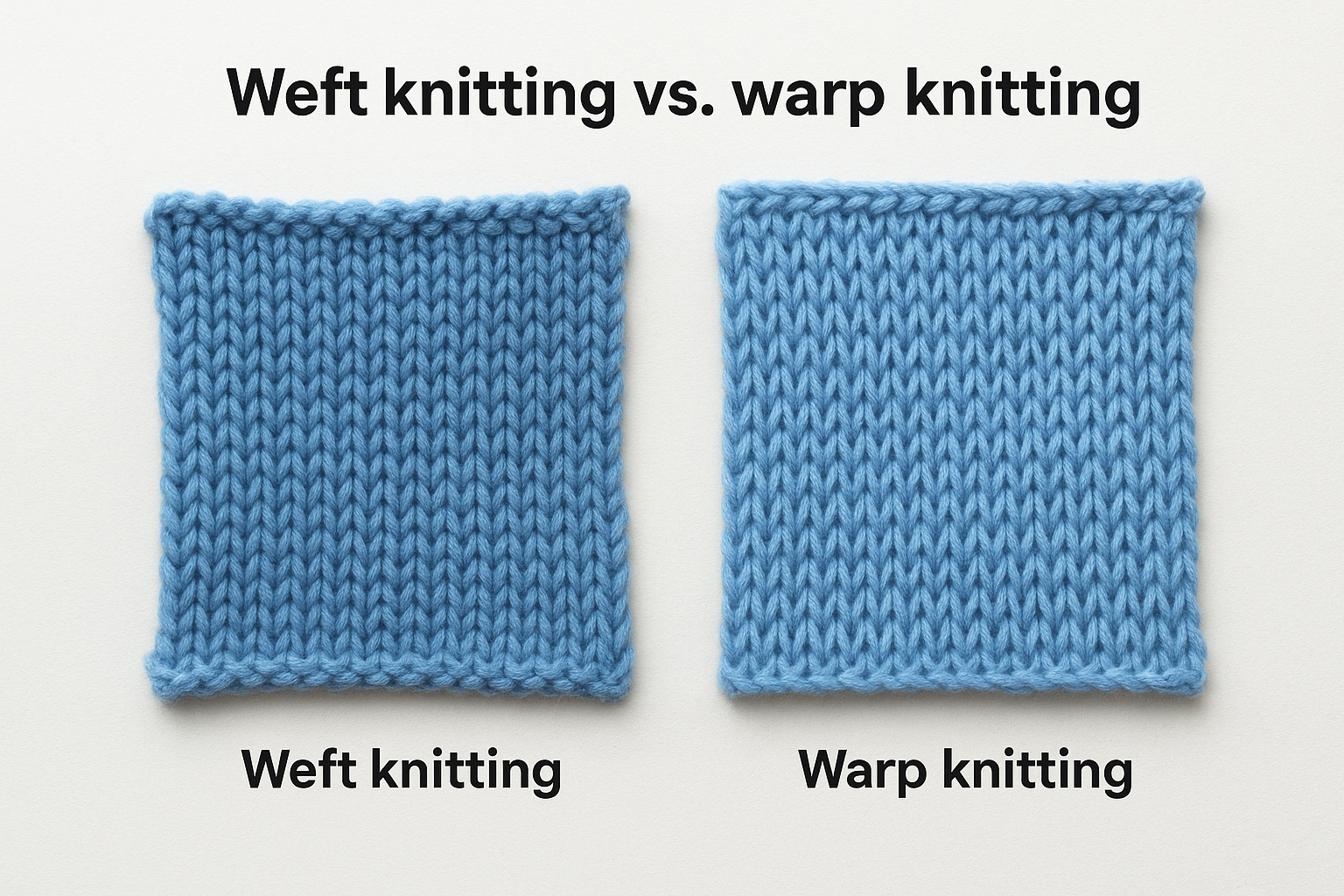 Weft knitting vs. warp knitting