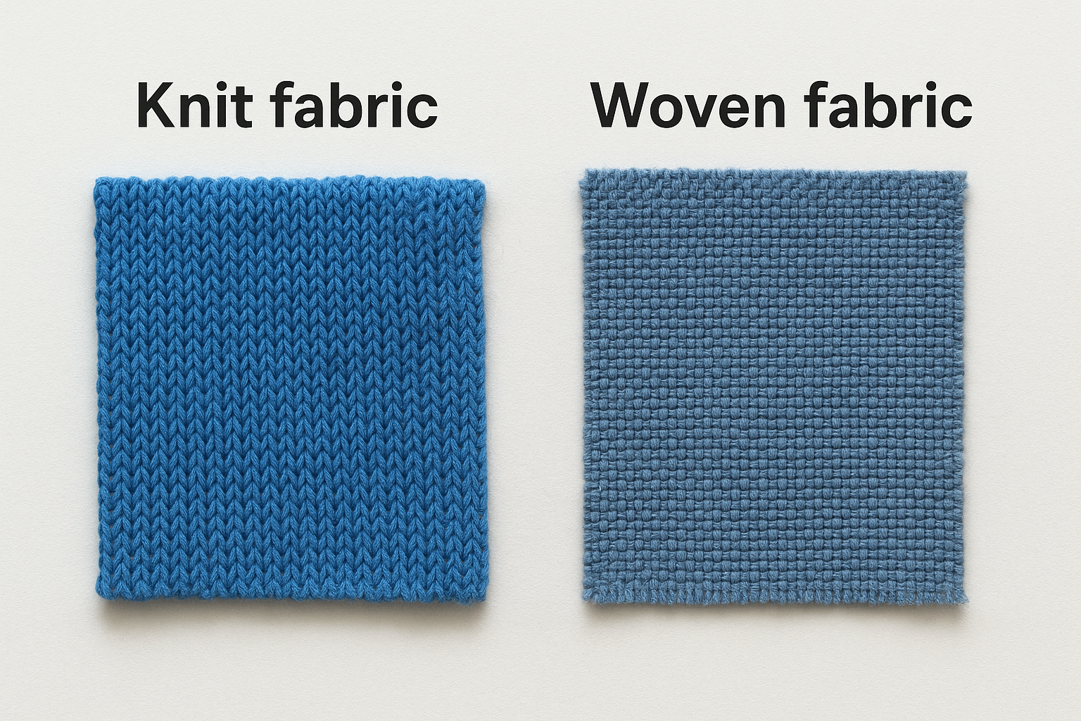 Knit vs woven fabric
