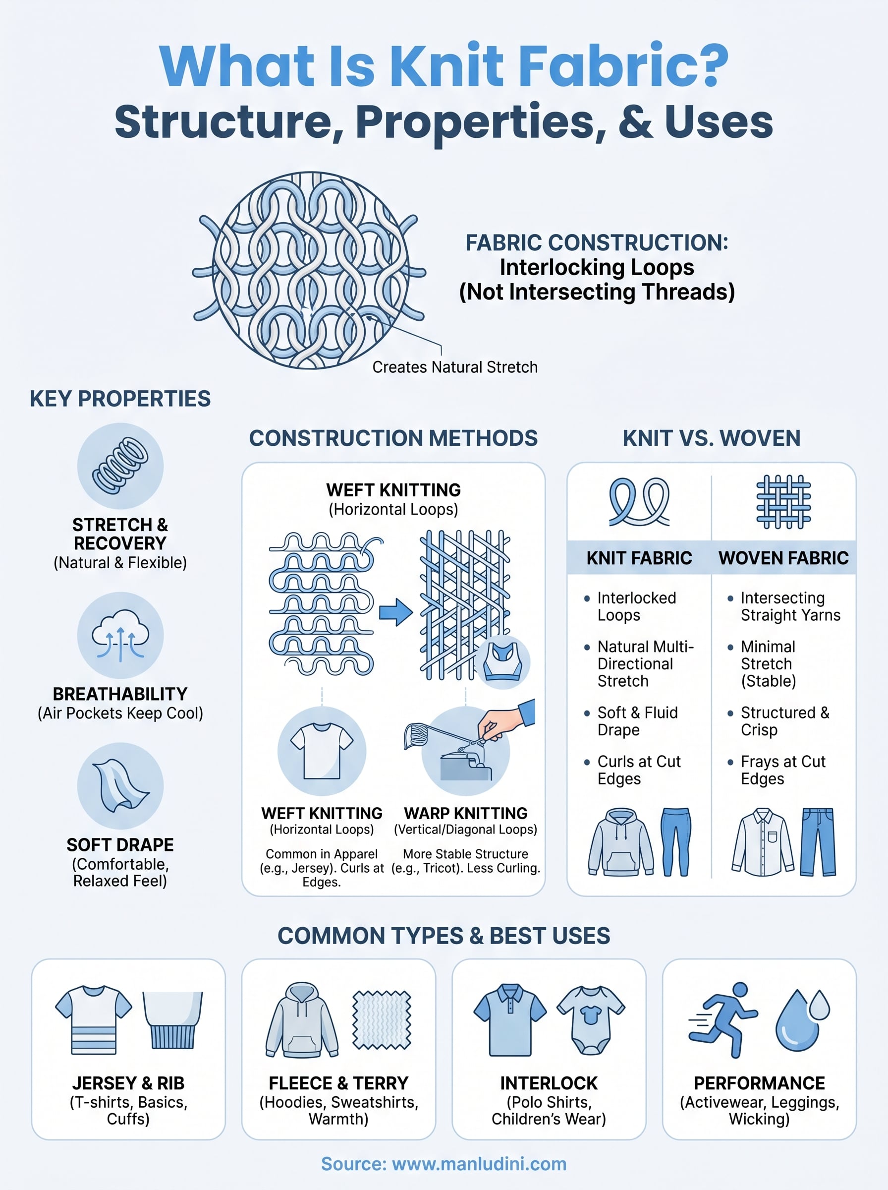 what is knit fabric infographic