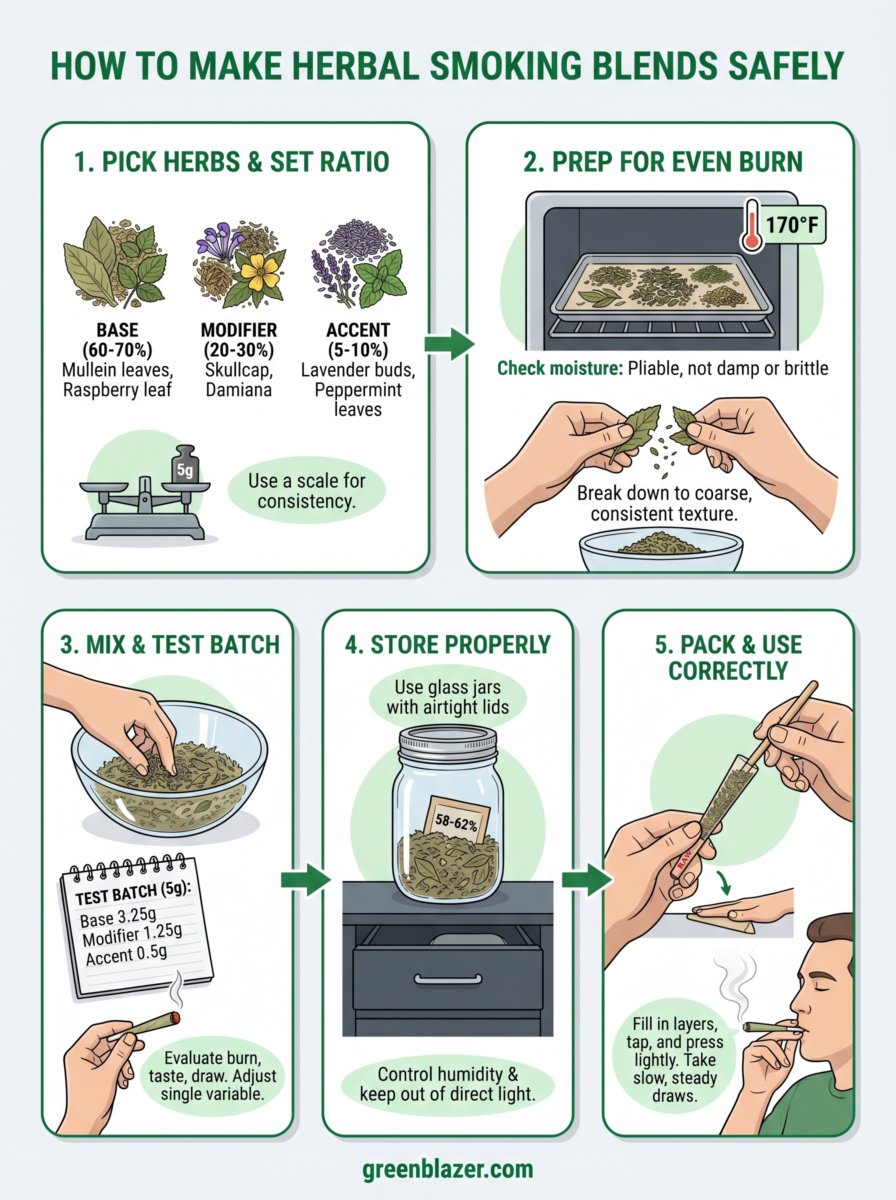 how to make herbal smoking blends infographic