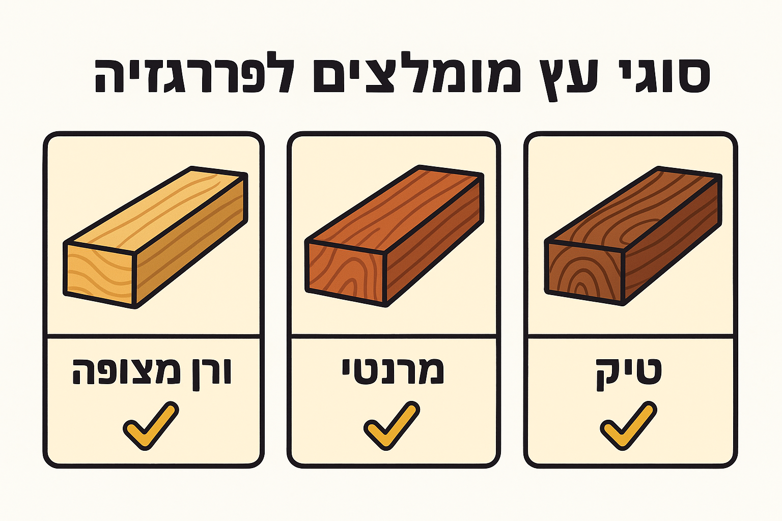 סוגי עץ מומלצים לפרגולה