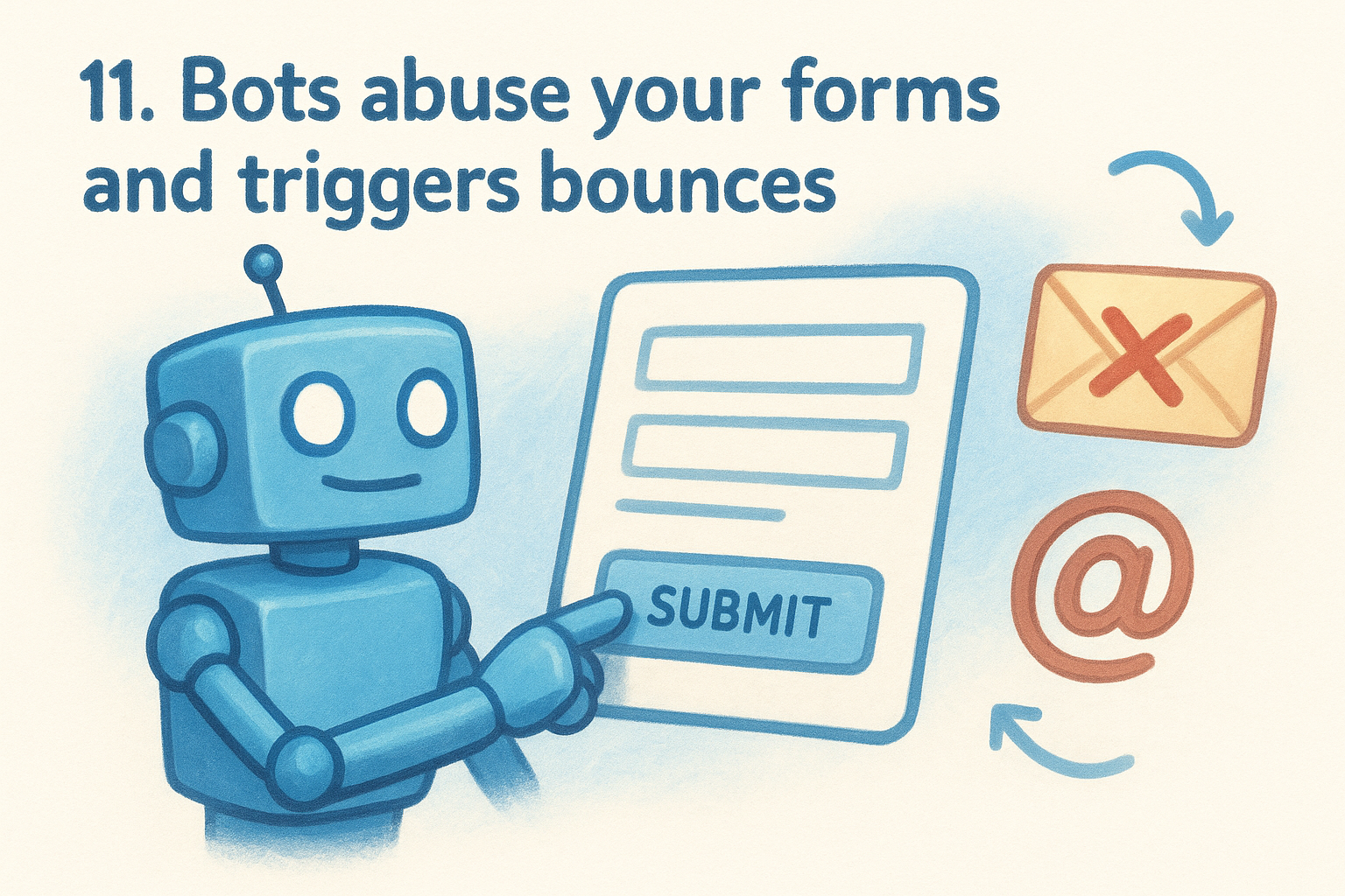 11. Bots abuse your forms and triggers bounces
