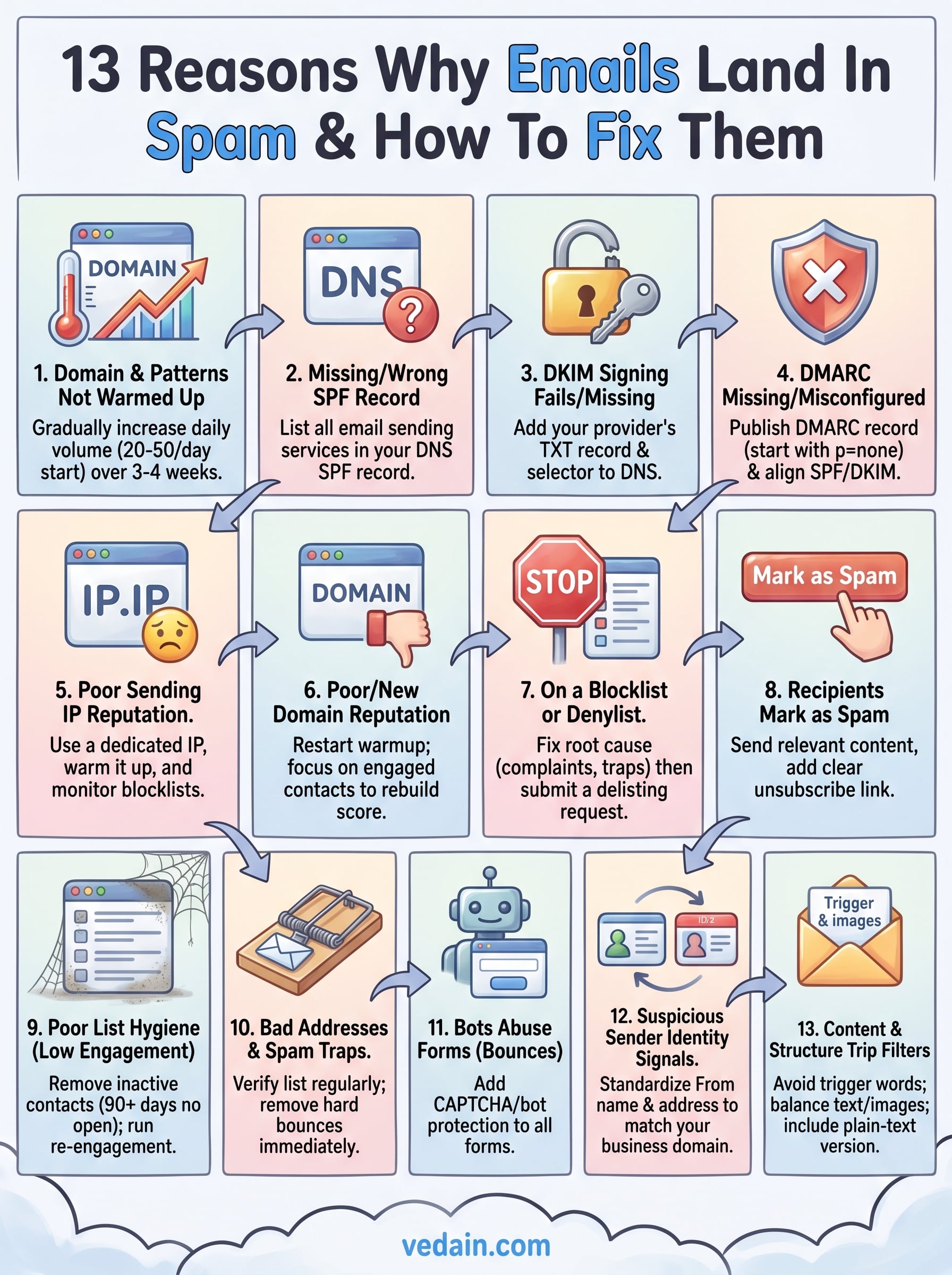 why emails land in spam infographic
