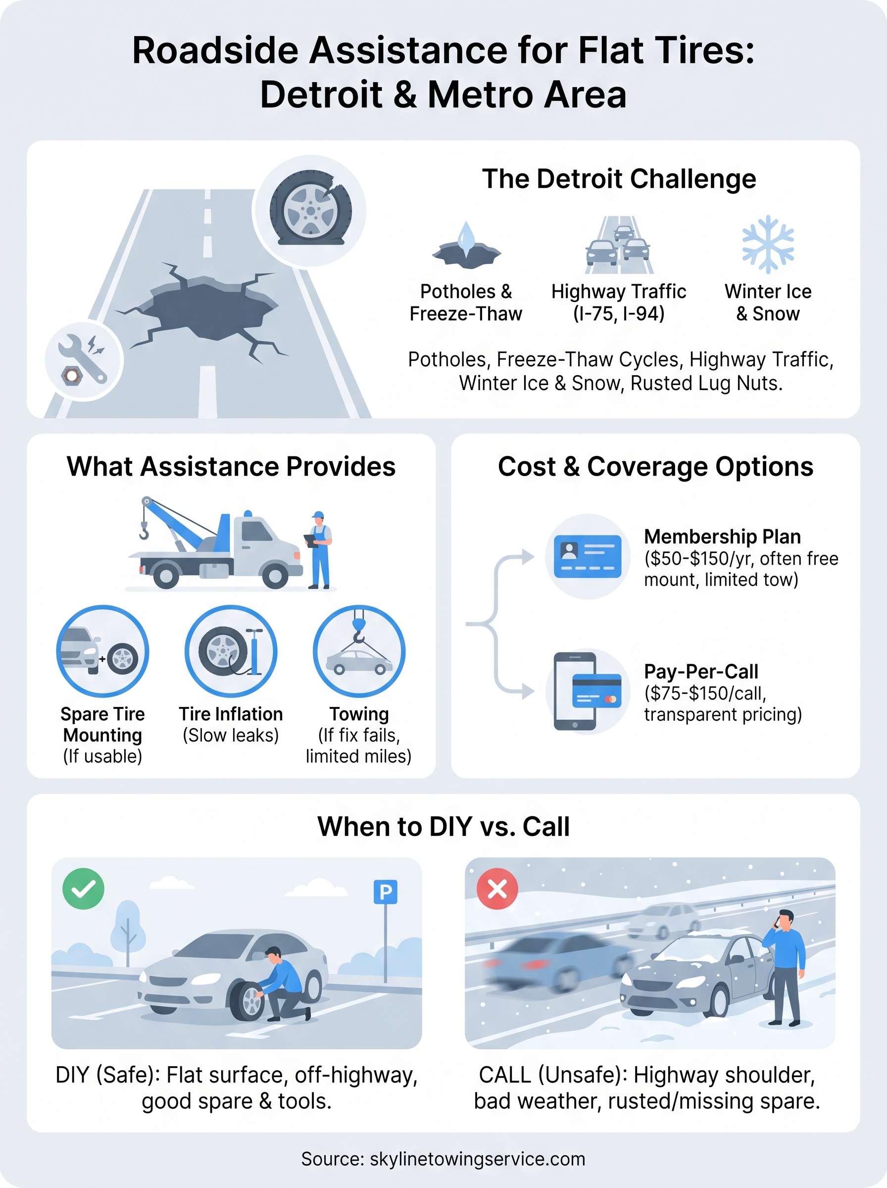 roadside assistance for flat tire infographic