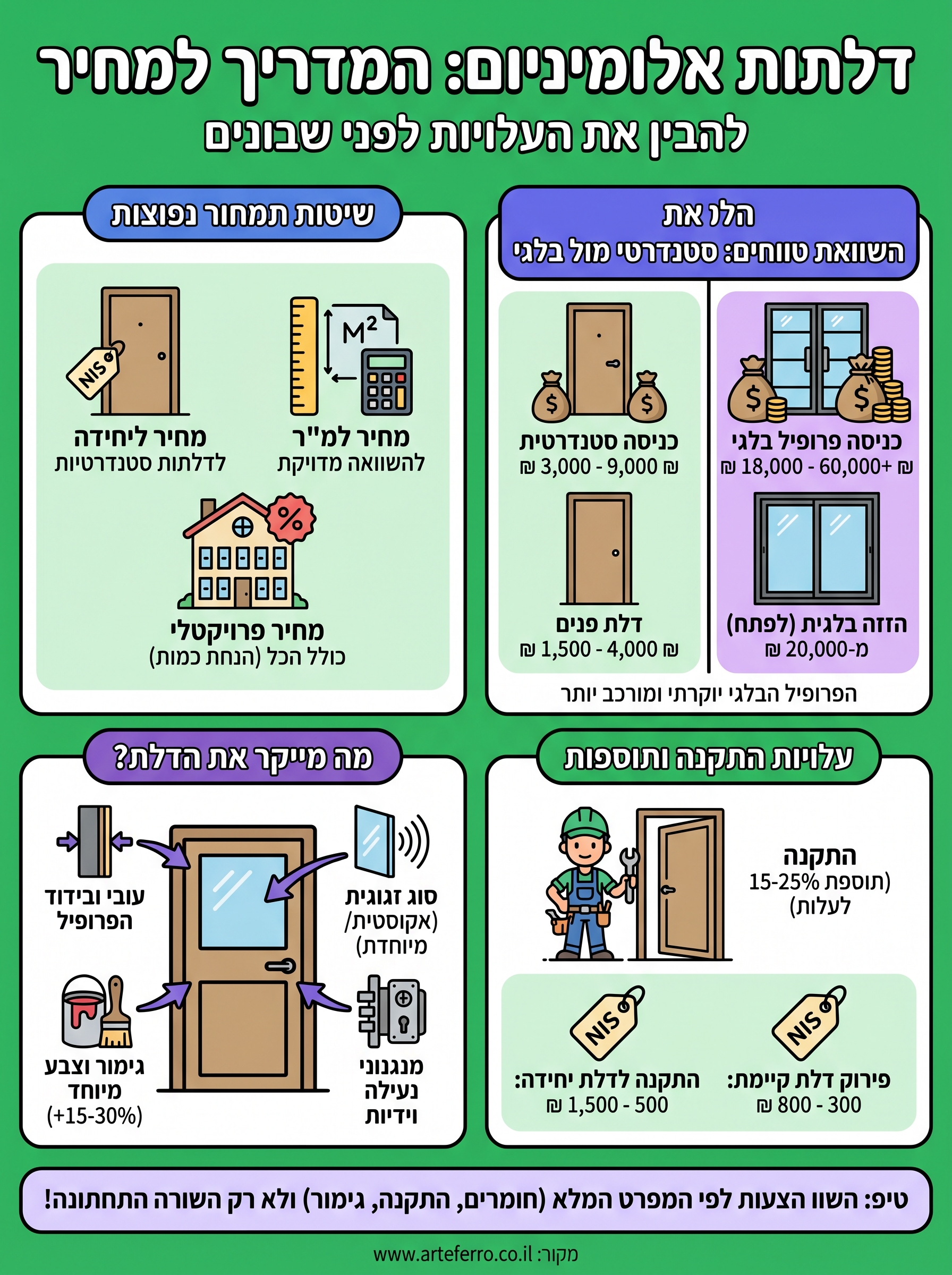 דלתות אלומיניום מחיר infographic