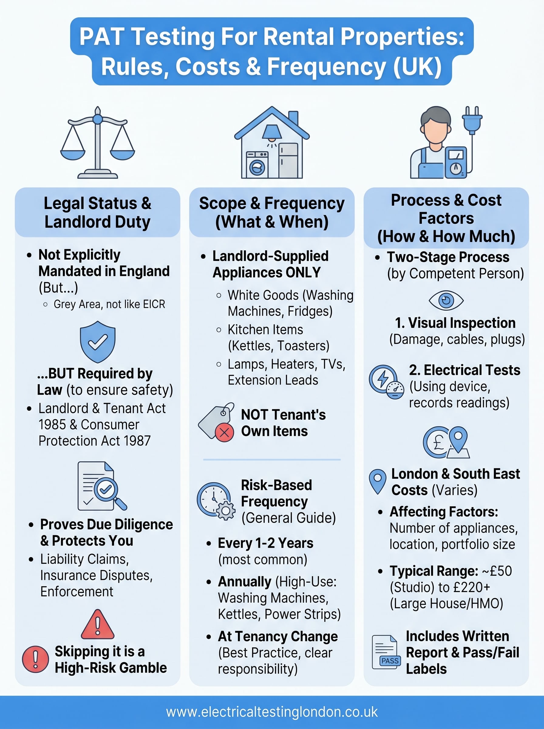 pat testing for rental properties infographic