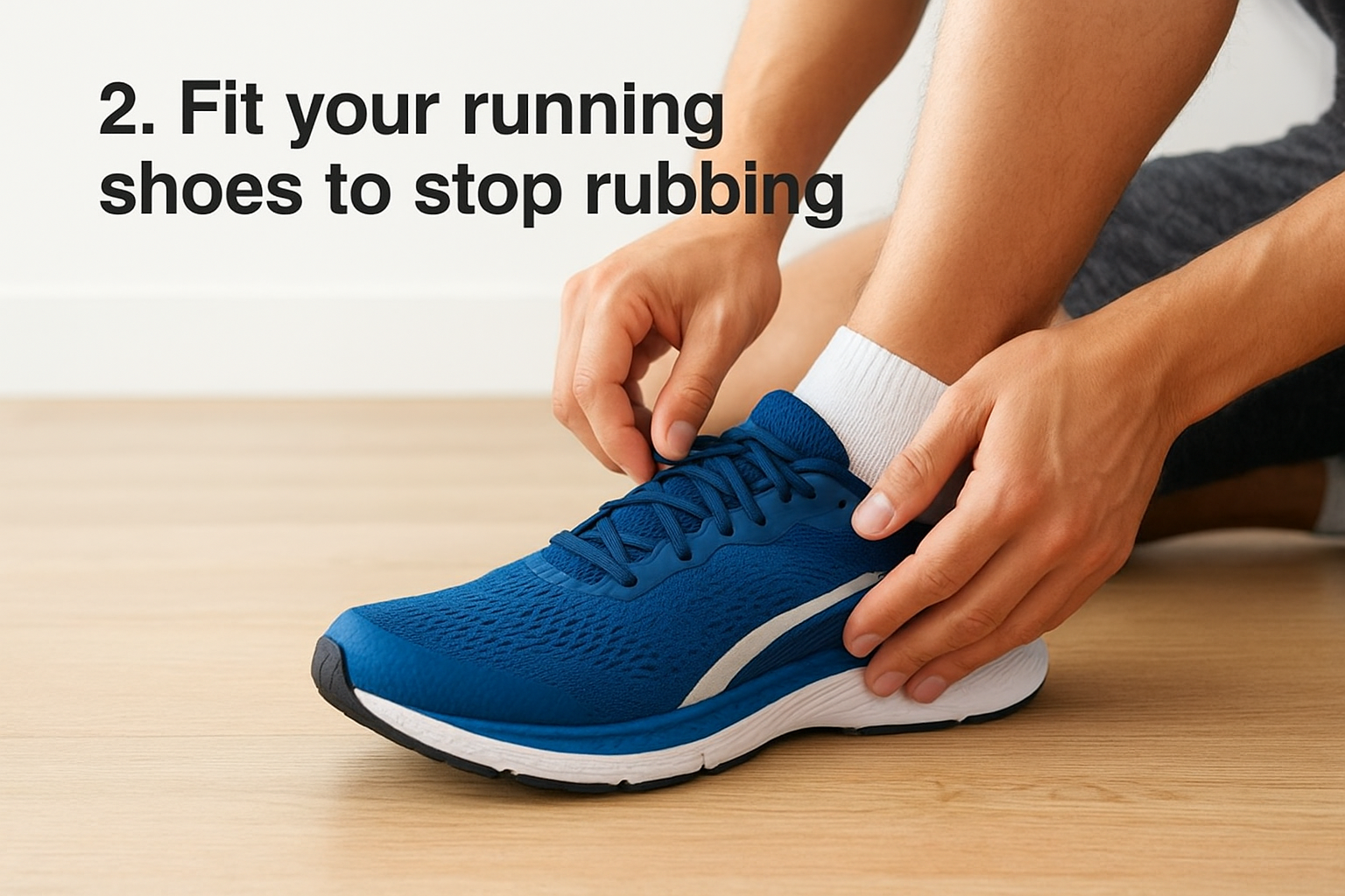 2. Fit your running shoes to stop rubbing