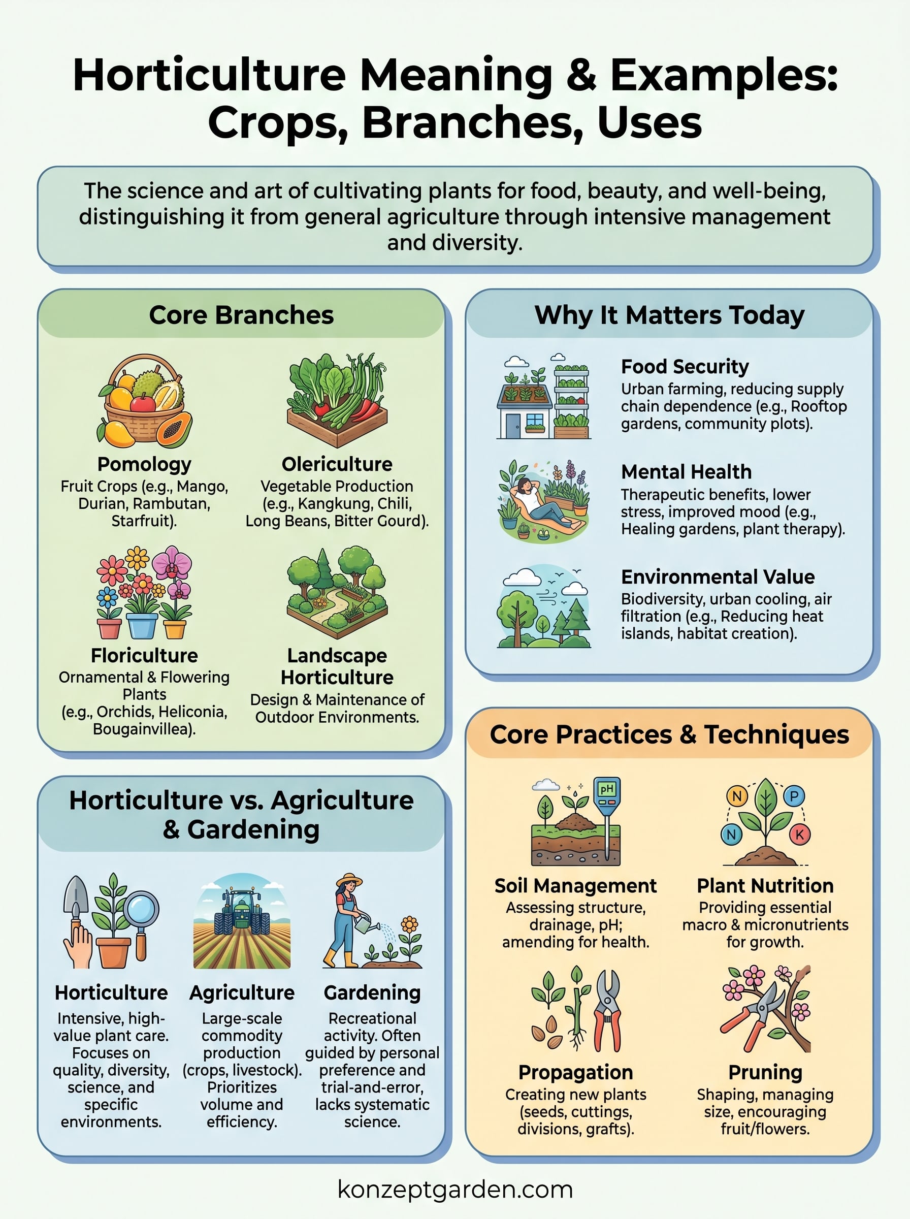 horticulture meaning and examples infographic