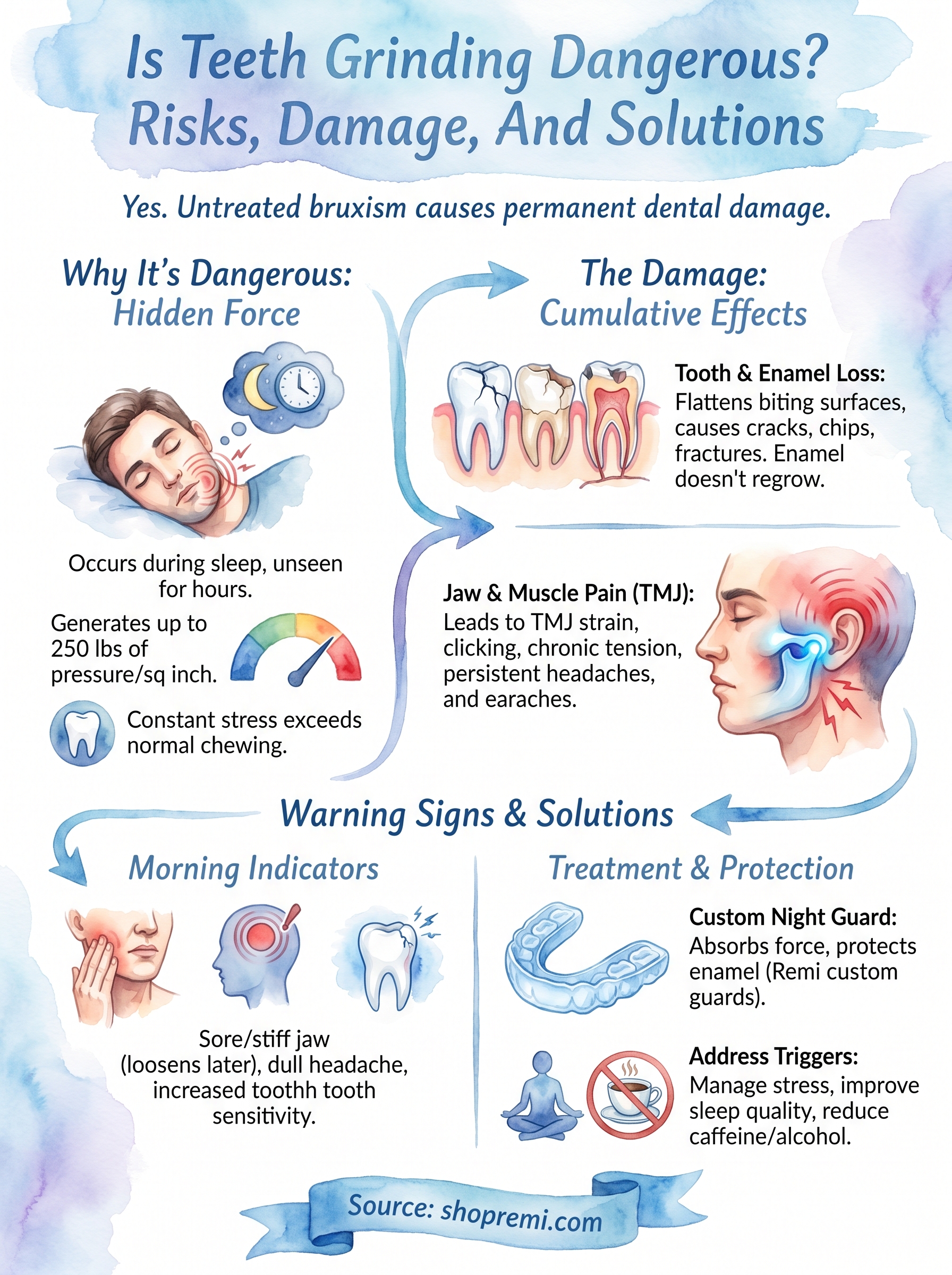 is teeth grinding dangerous infographic