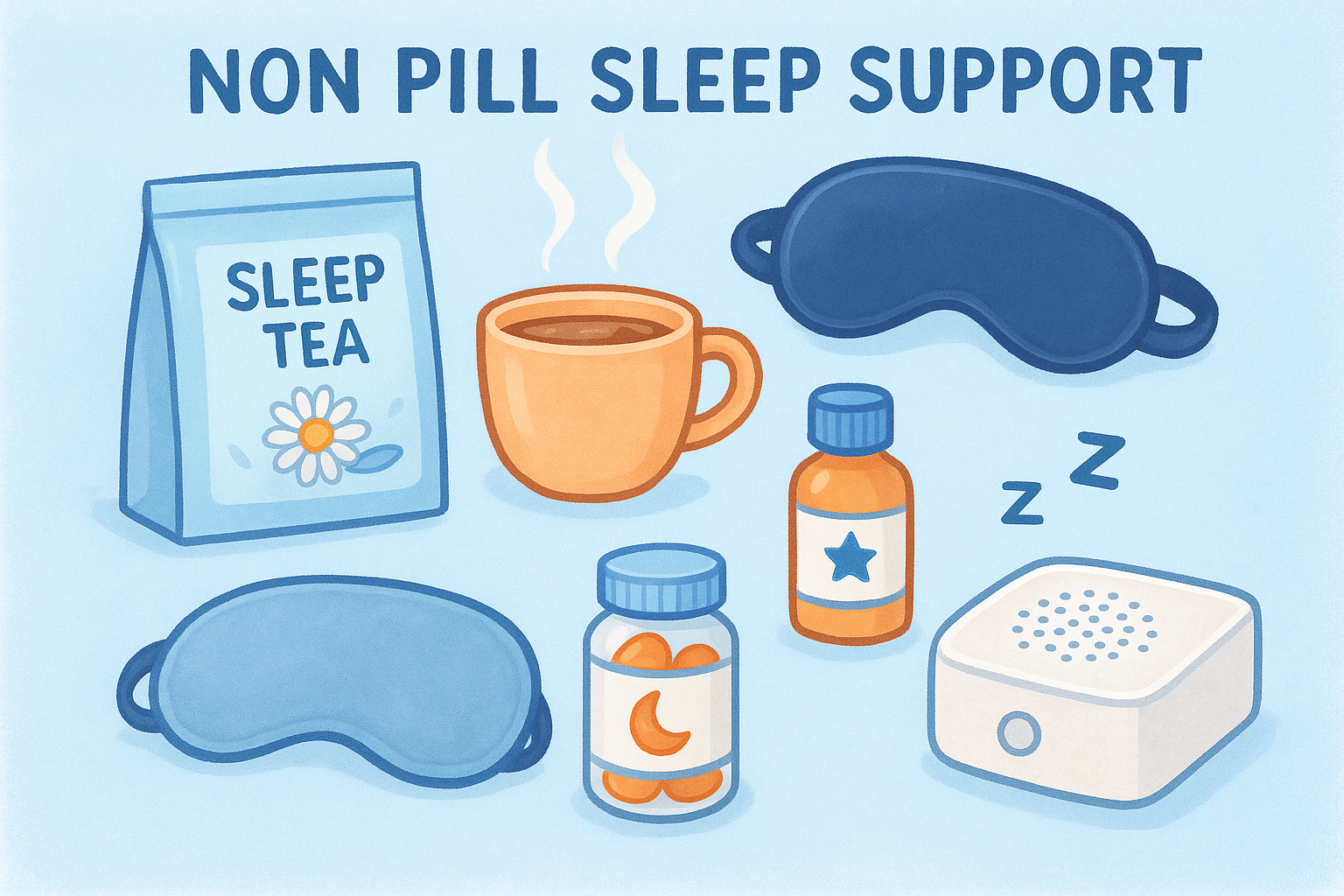 Sleep masks, earplugs, and white noise