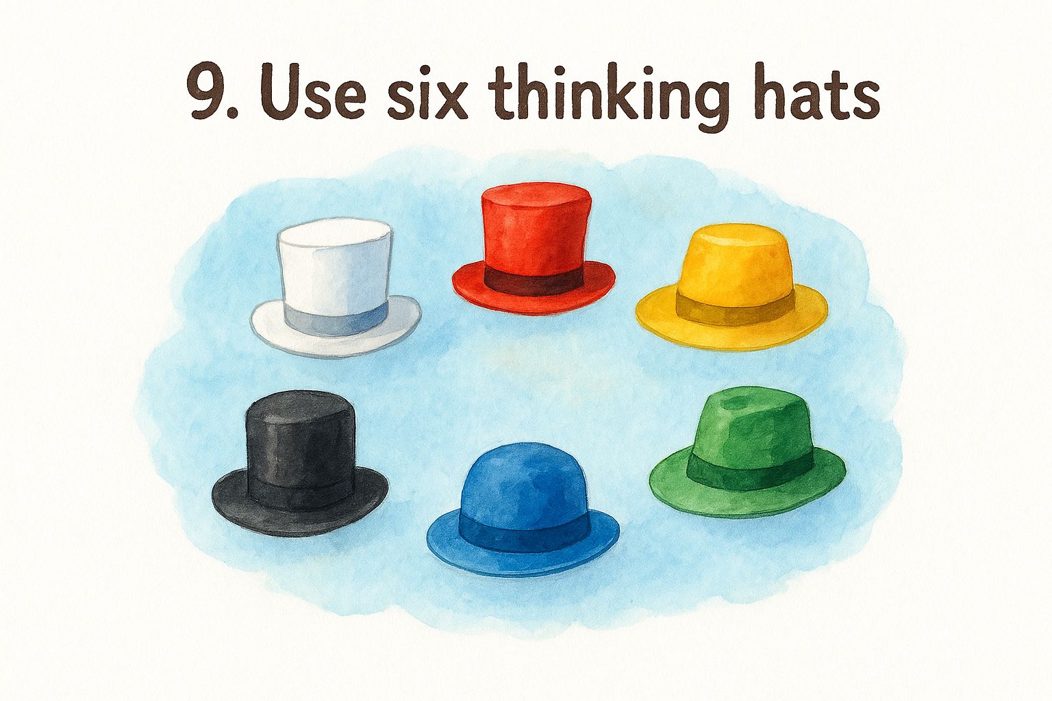 9. Use six thinking hats