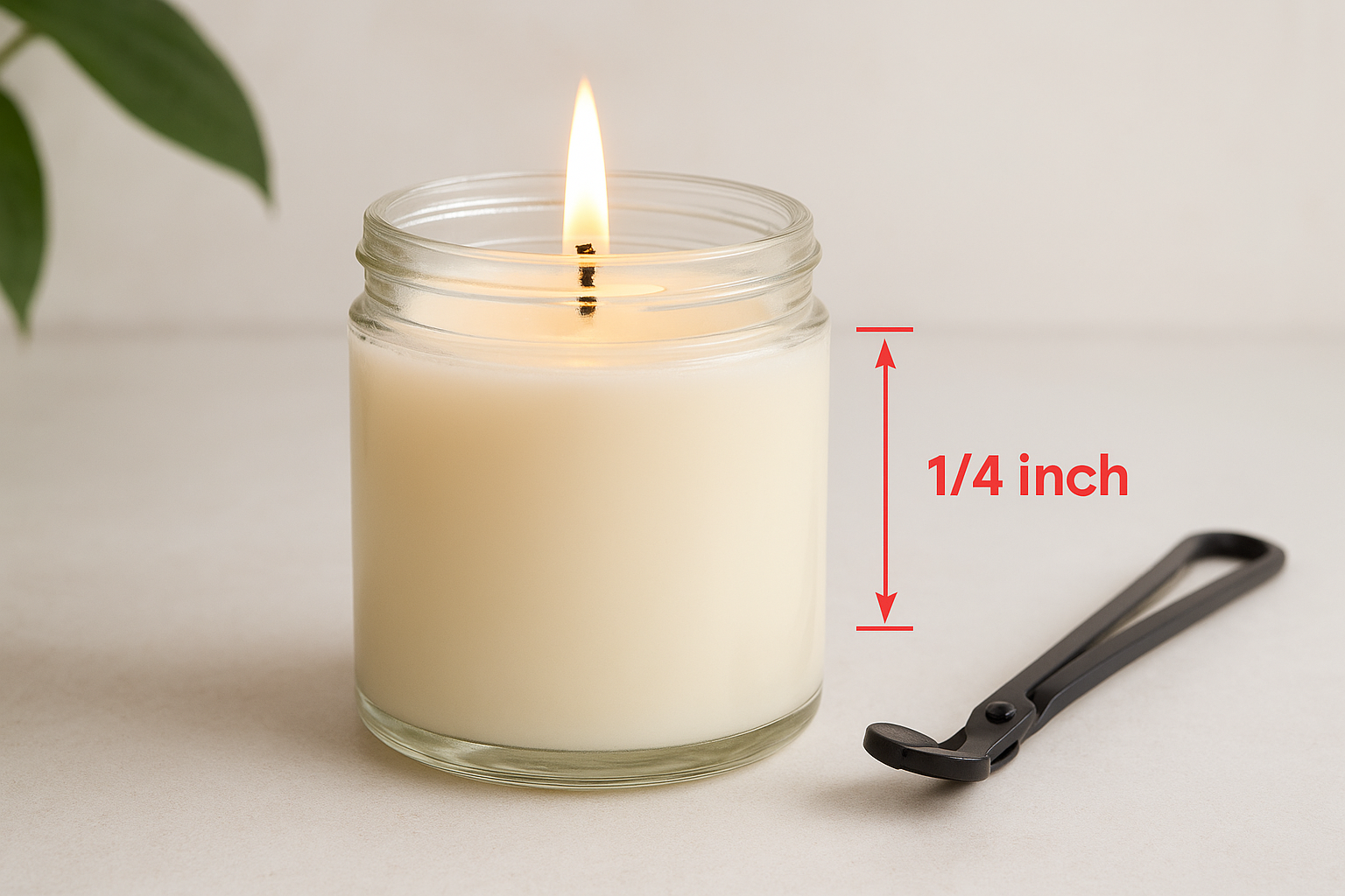 The target wick length for most jar candles