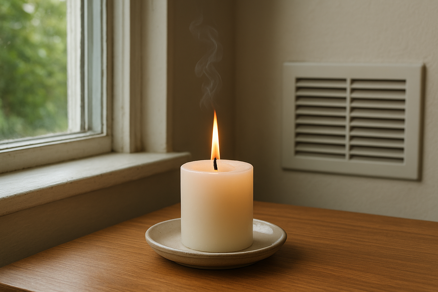 Where not to burn candles in a room